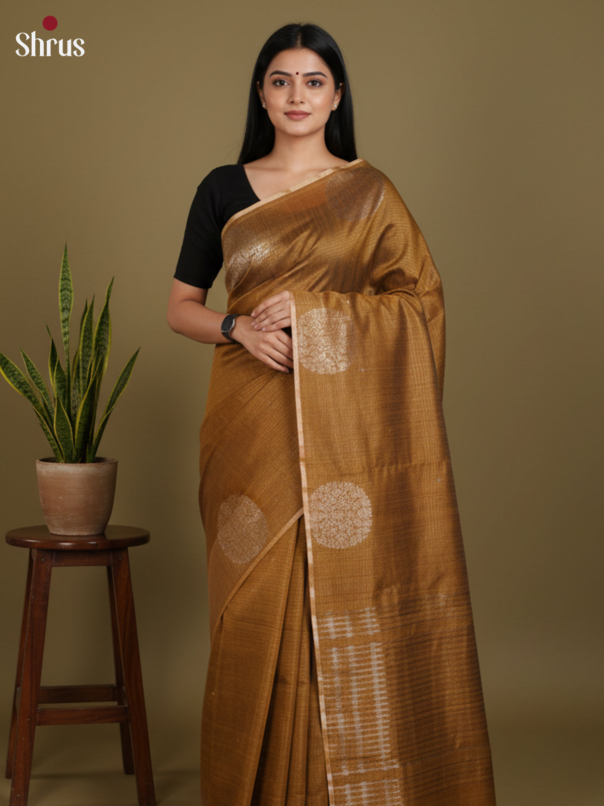 Mustard - Semi Jute Saree-DLS19035