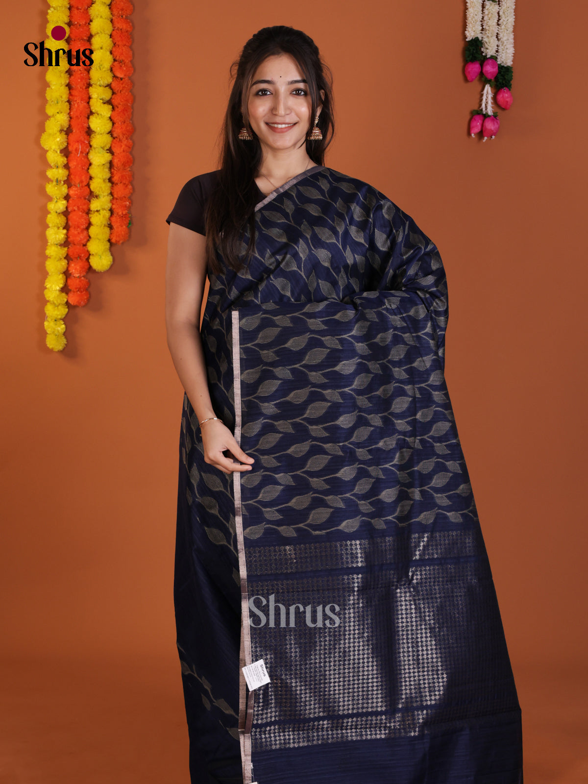 Blue - Semi Jute Saree -DLS19042