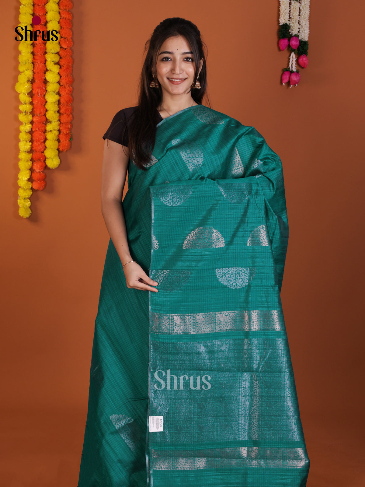 Green -DLS19053 - Semi Jute Saree