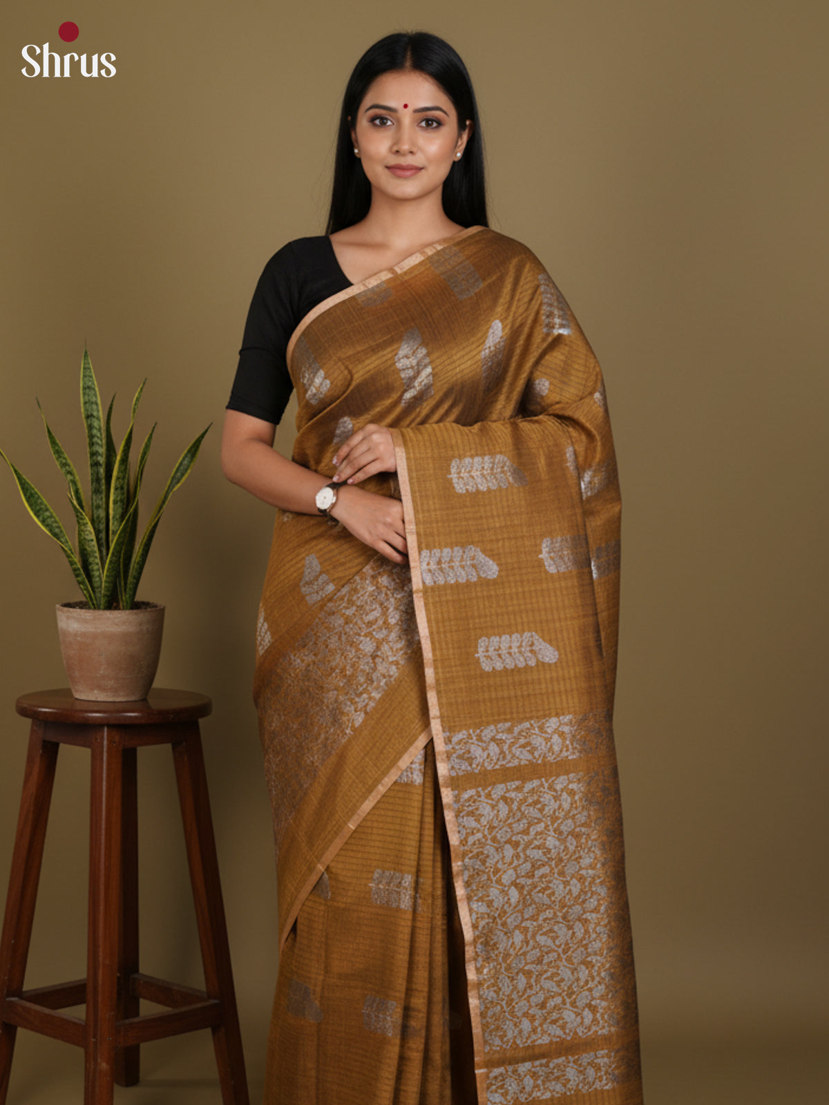 DLS19115 - Semi Jute Saree - Shop on Shrus.com