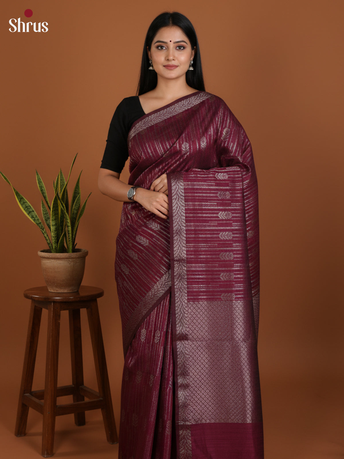 DLS19117 - Semi Jute Saree - Shop on Shrus.com