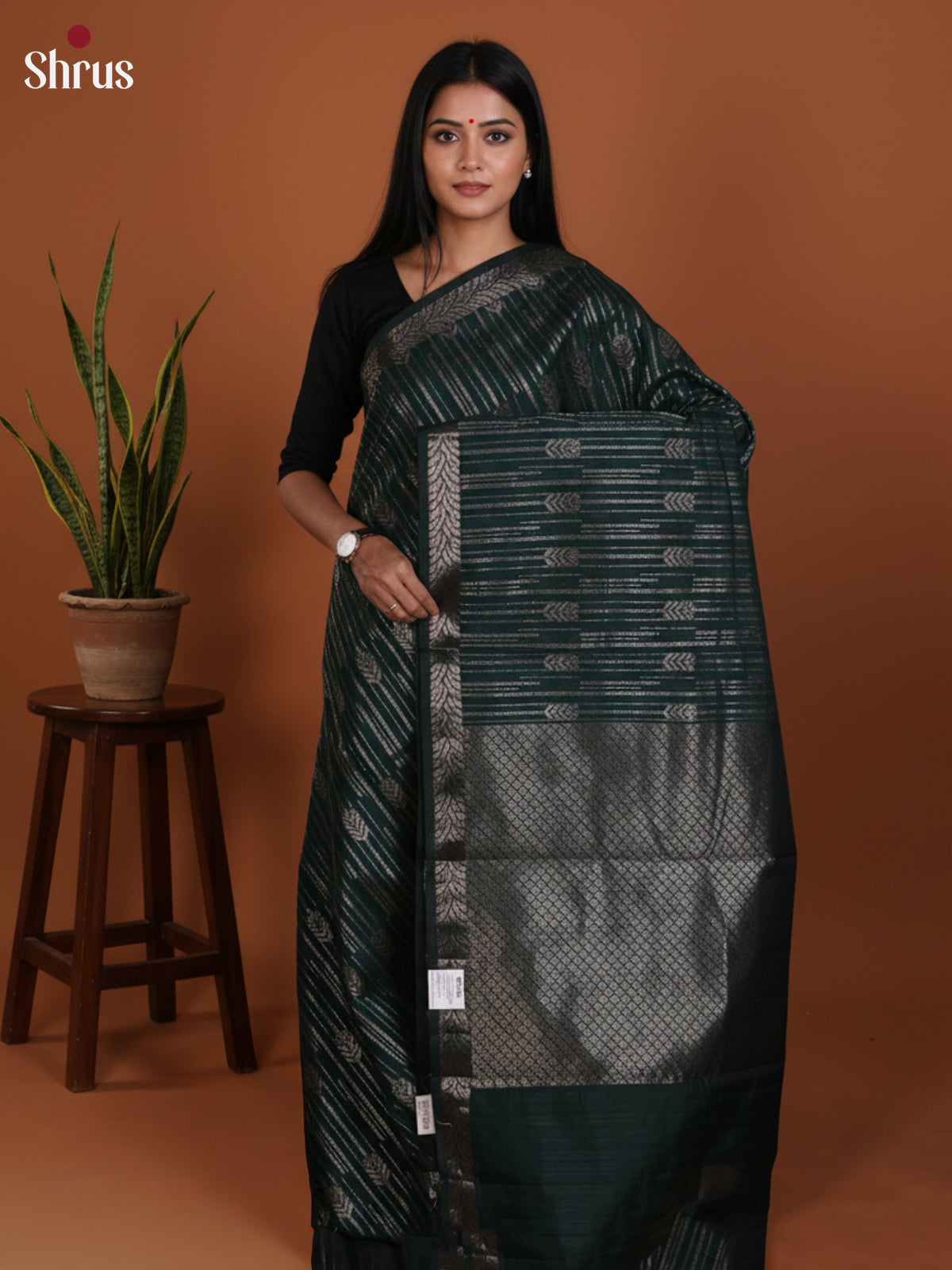Green - Semi Jute Saree- DLS19119