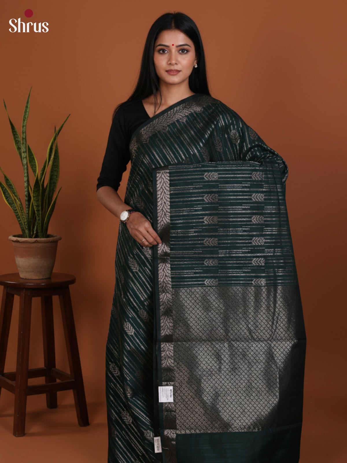 Green - Semi Jute Saree- DLS19119