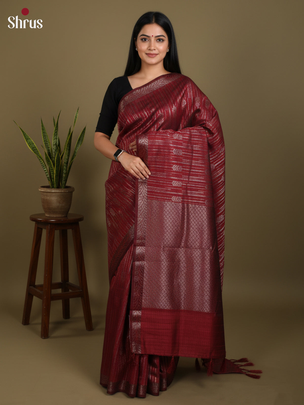 DLS19120 - Semi Jute Saree - Shop on Shrus.com