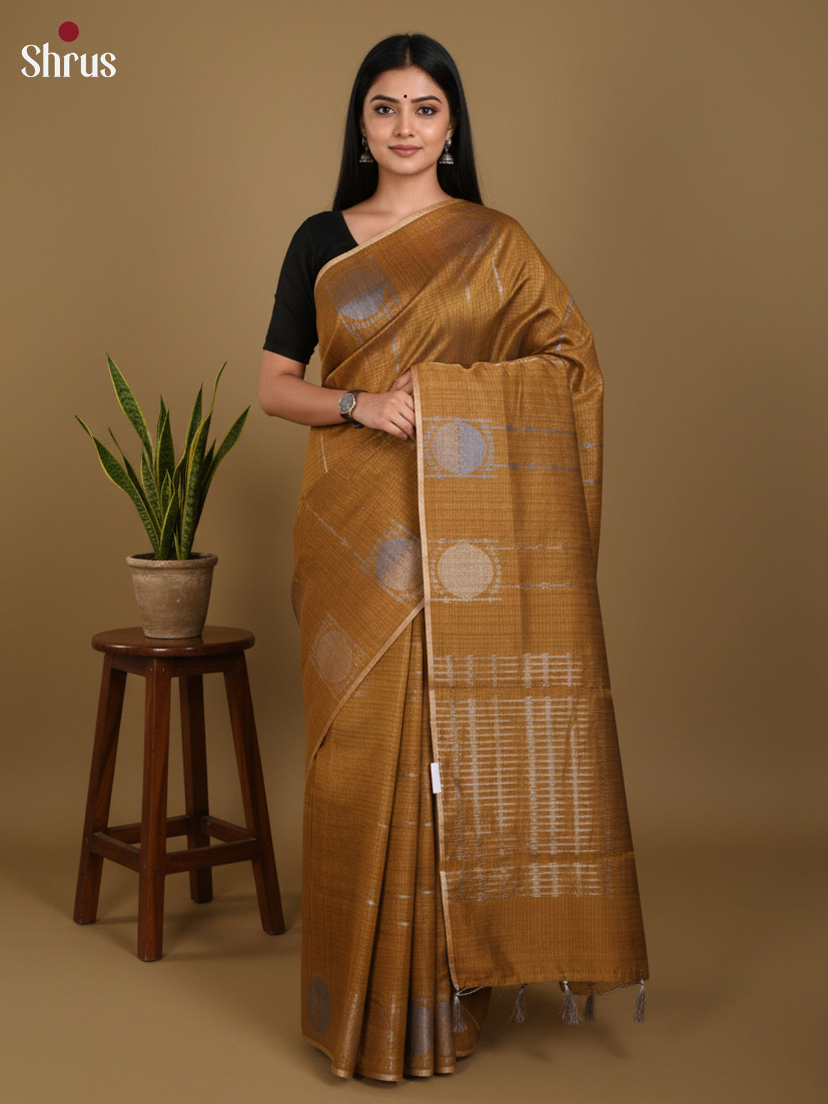 DLS19121 - Semi Jute Saree - Shop on Shrus.com
