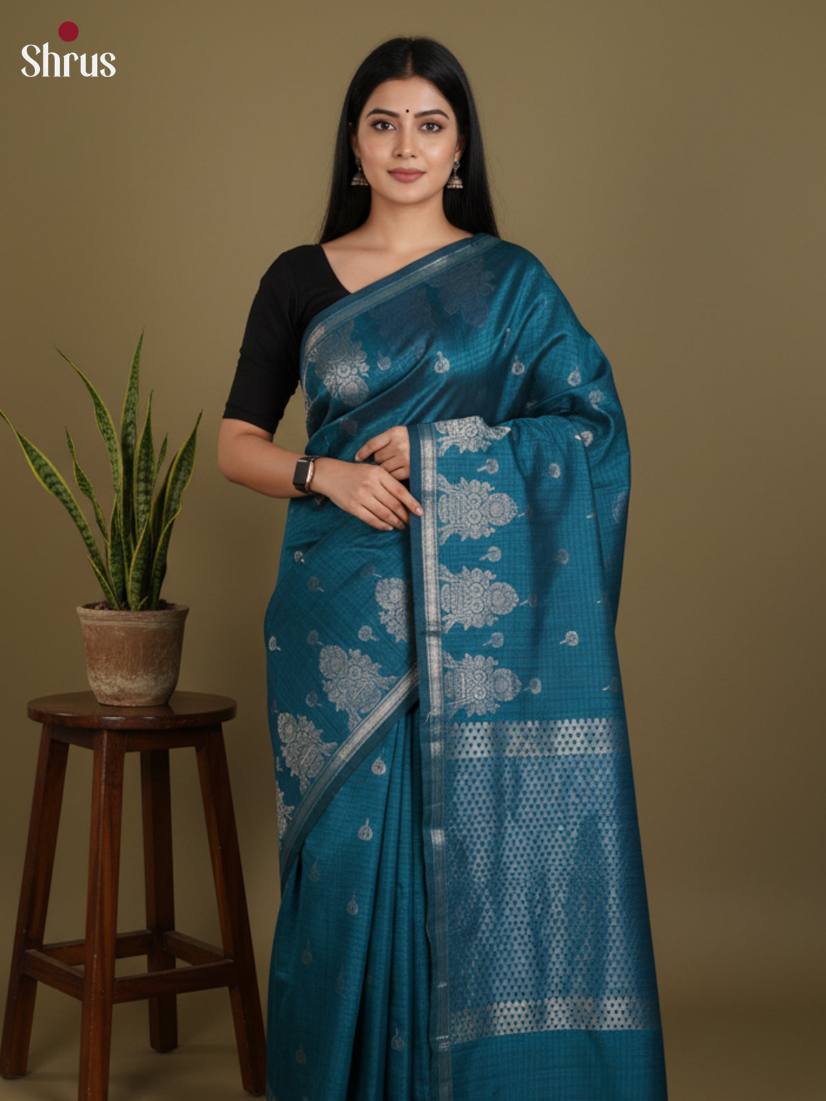 DLS19127 - Semi Jute Saree - Shop on Shrus.com