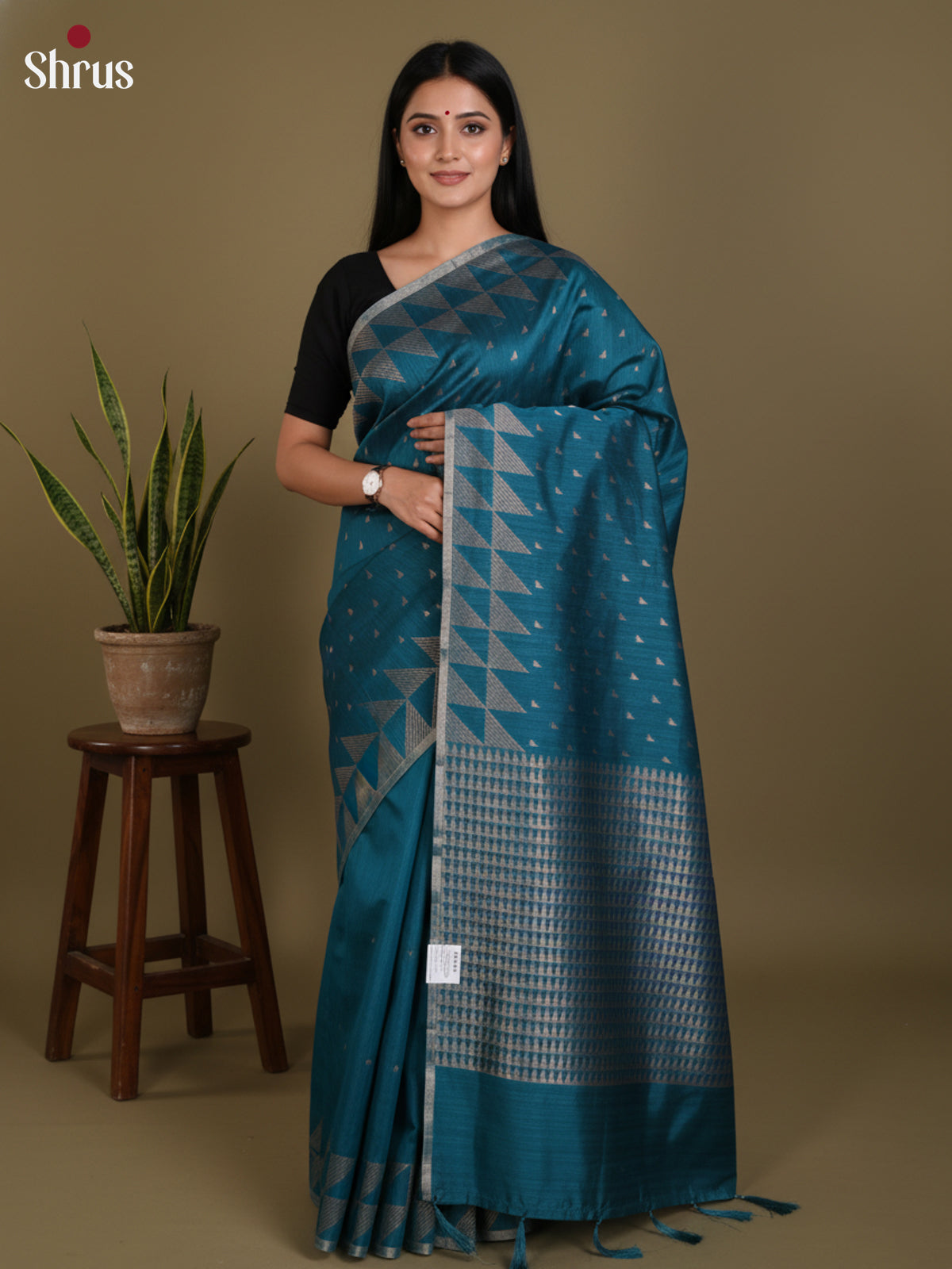 Blue - Semi Jute Saree- DLS19141