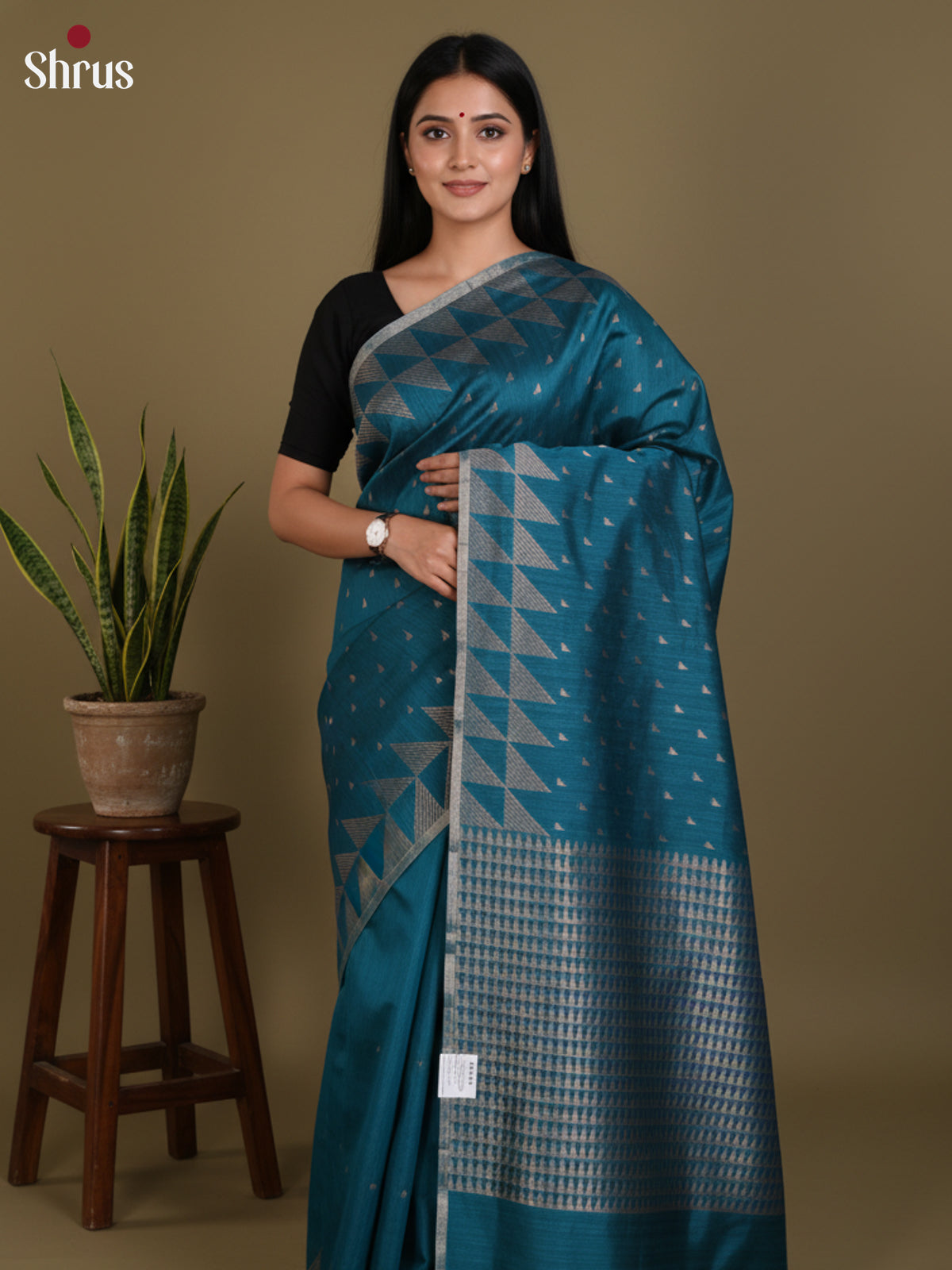 Blue - Semi Jute Saree- DLS19141