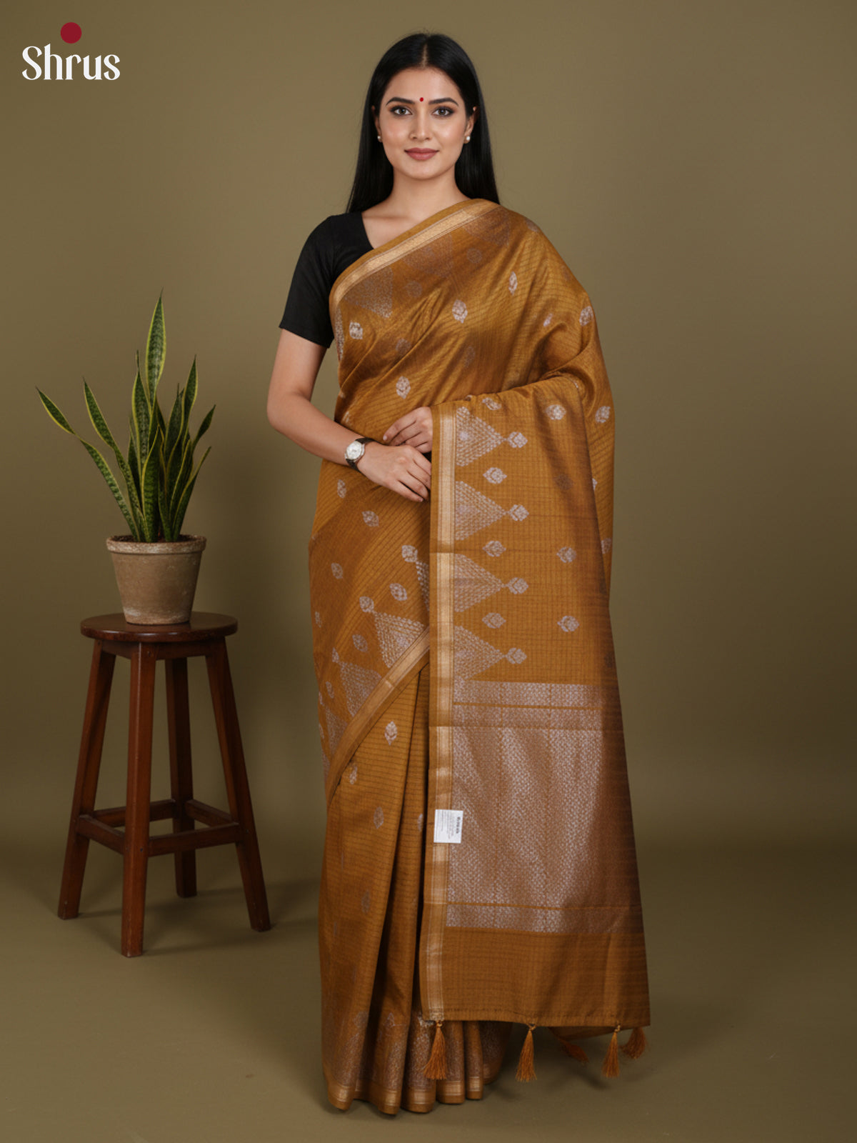 Mustard - Semi Jute Saree -DLS19144