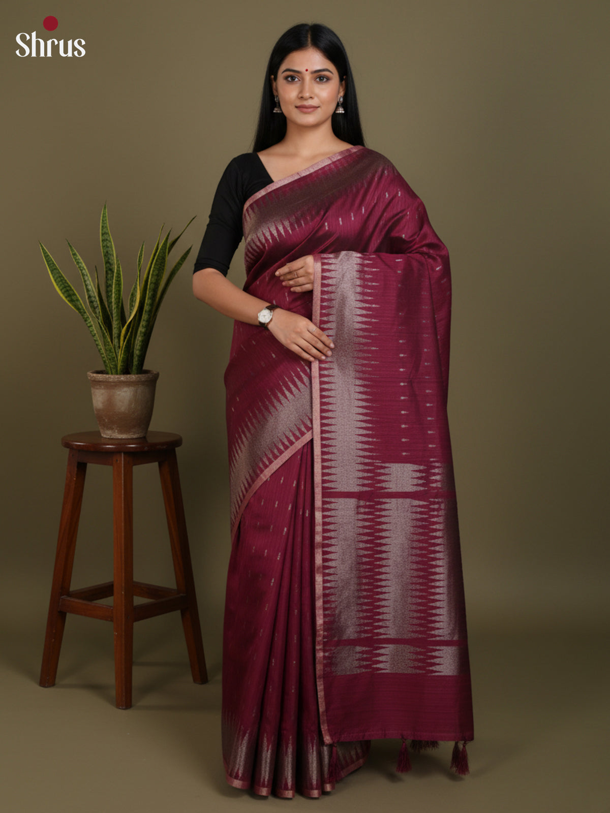 DLS19154 - Semi Jute Saree - Shop on Shrus.com