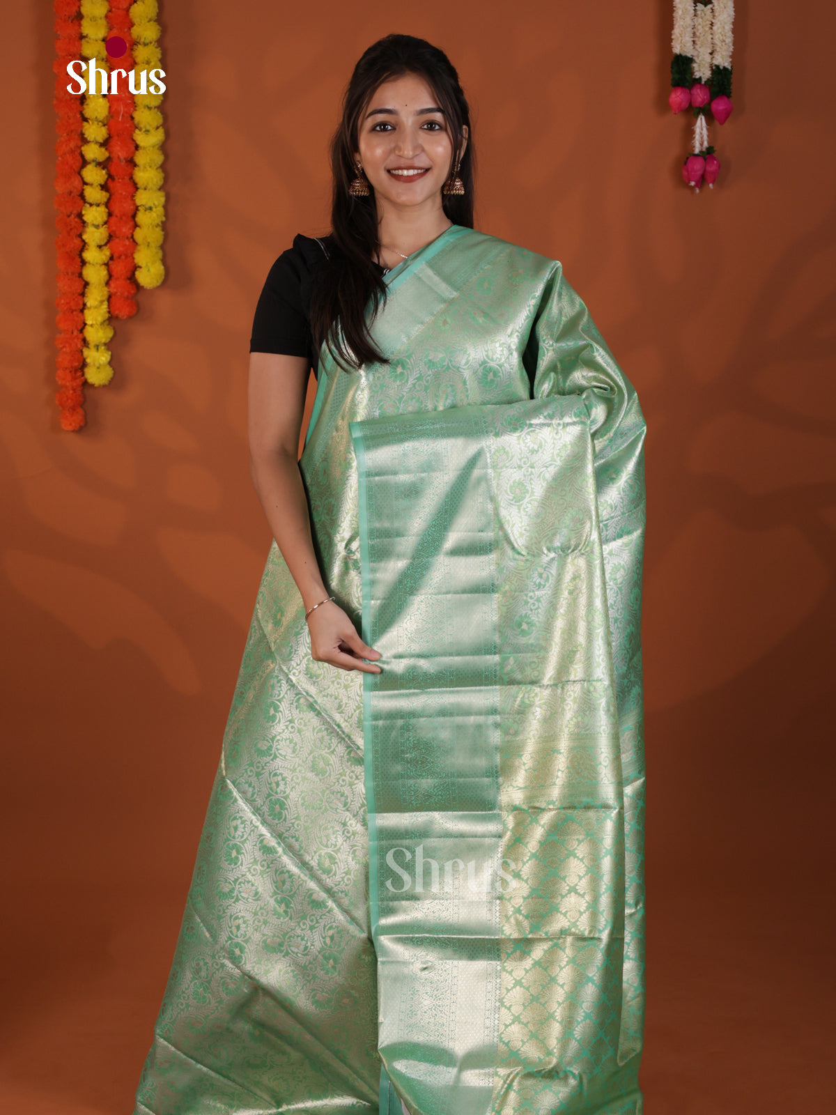 DLS19197 - Kanchipuram-halfpure Saree - Shop on Shrus.com