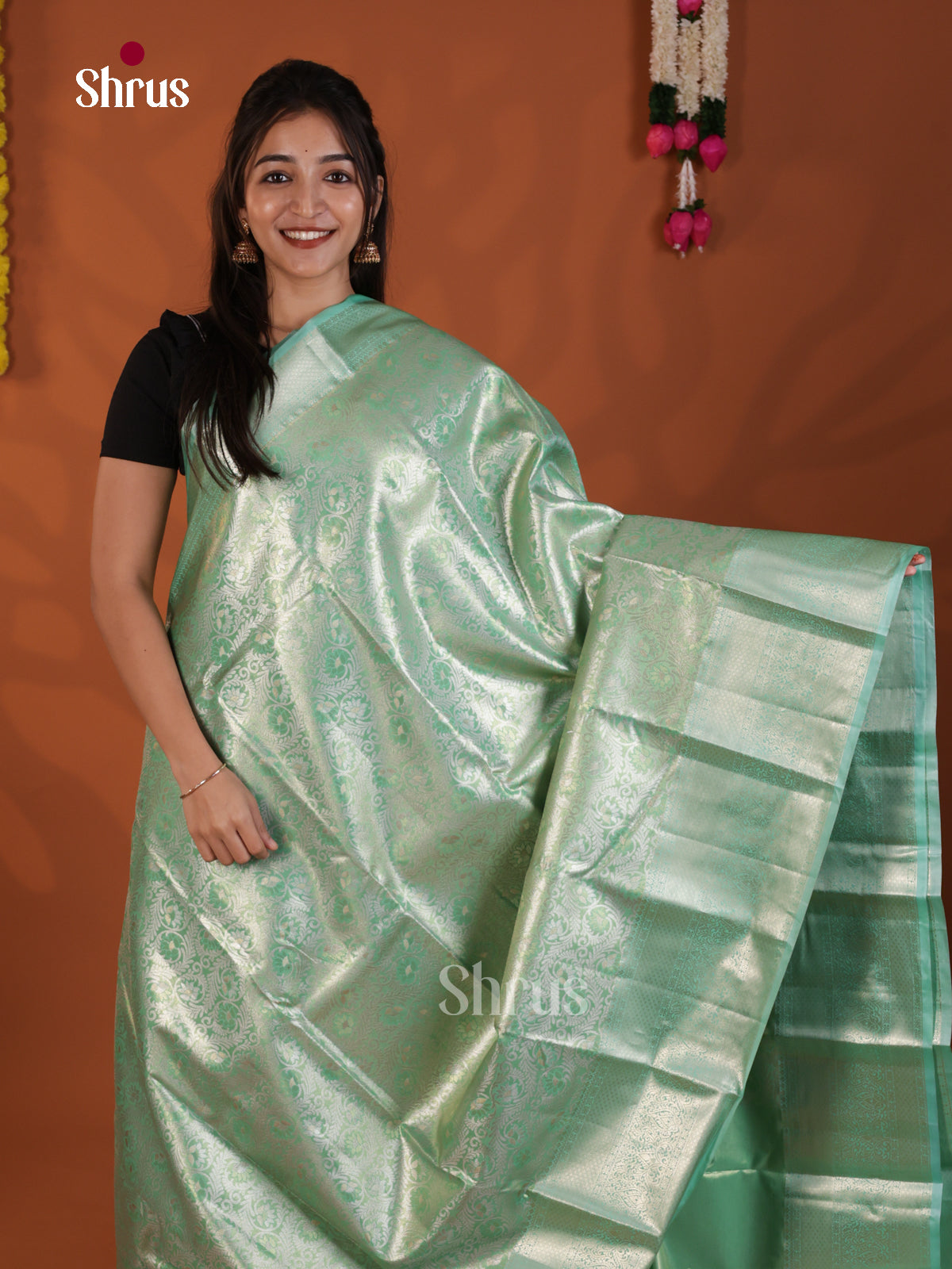 DLS19197 - Kanchipuram-halfpure Saree - Shop on Shrus.com