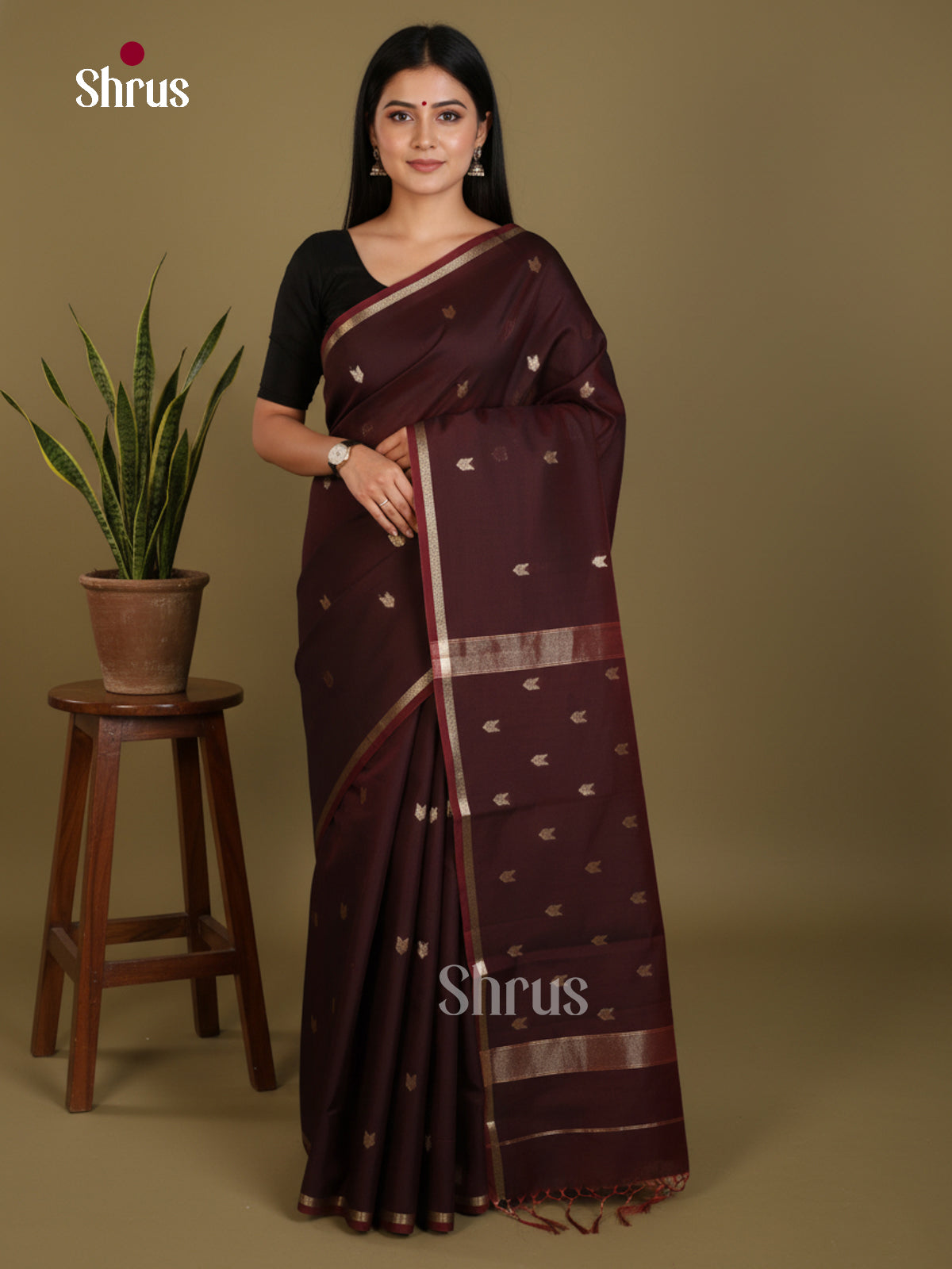 Brown - Art Maheshwari Saree - Shop on Shrus.com