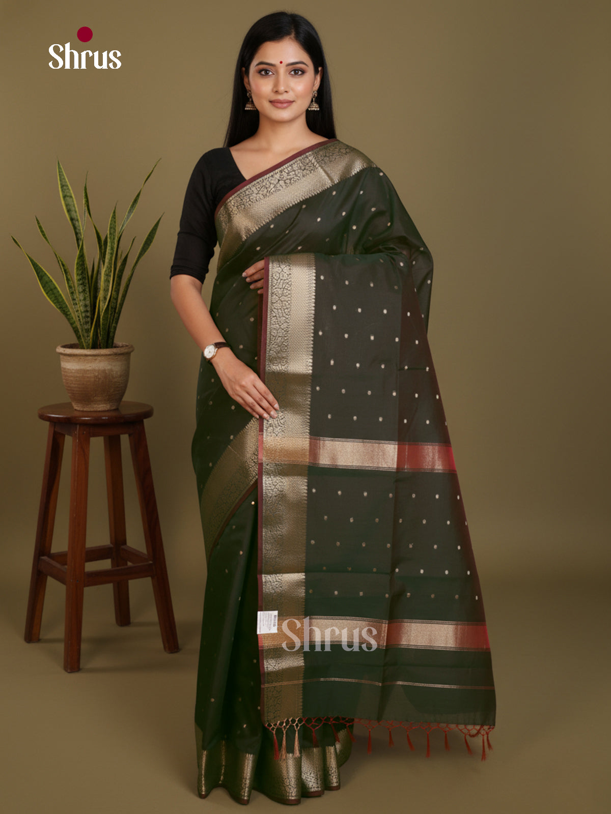 Green & Brown- Art Maheshwari Saree