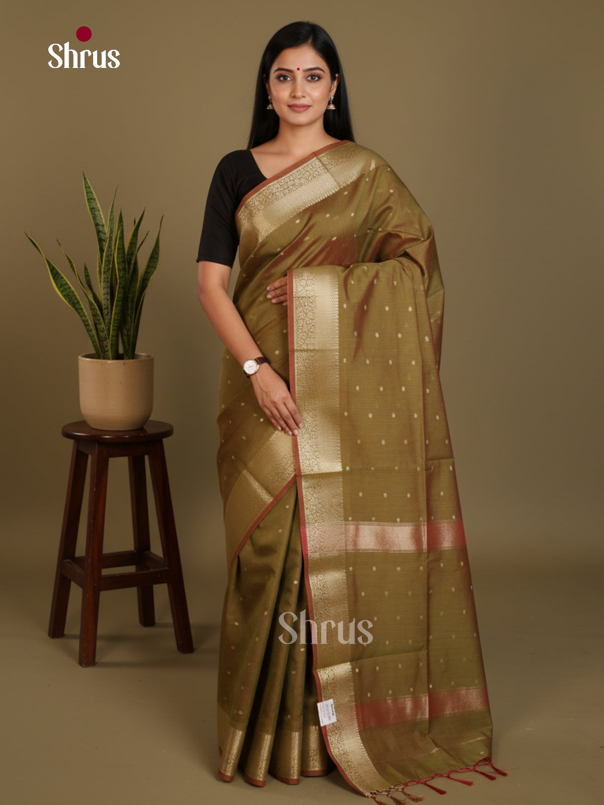 Chutney Green- Art Maheshwari Saree - Shop on Shrus.com