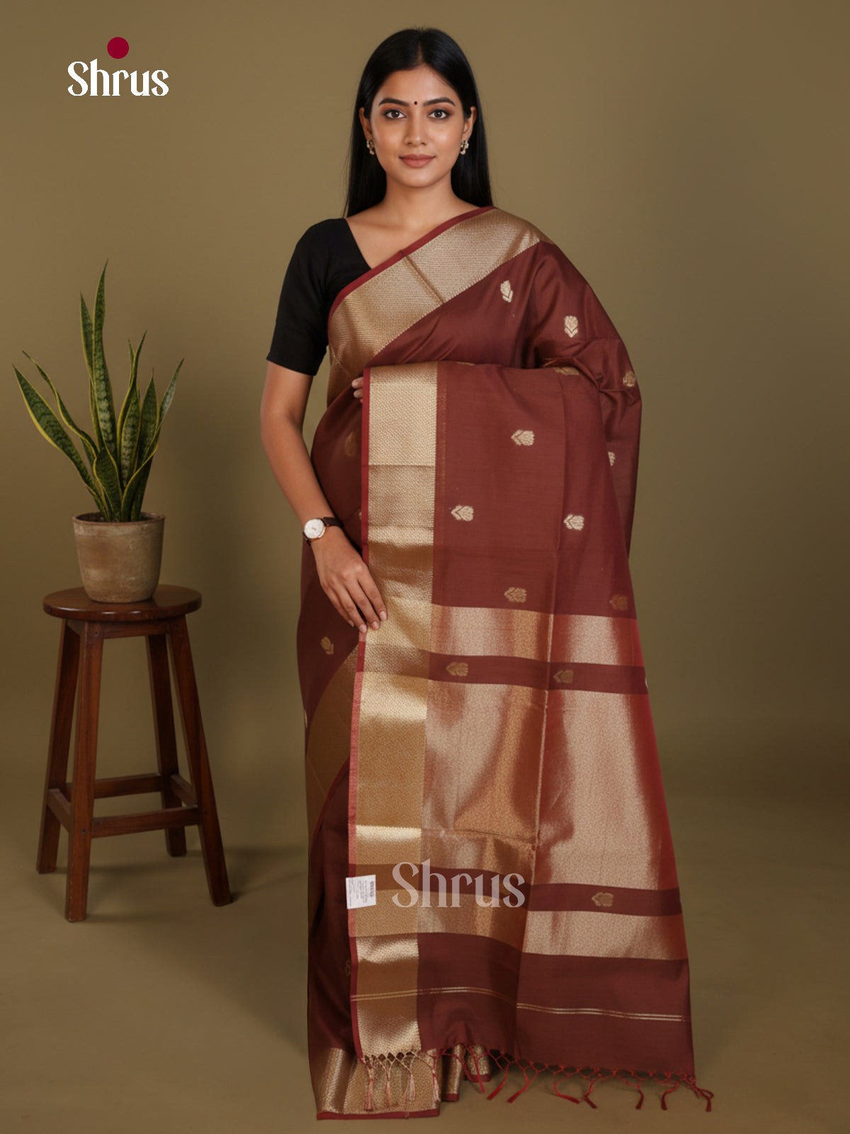 Brown- Art Maheshwari Saree
