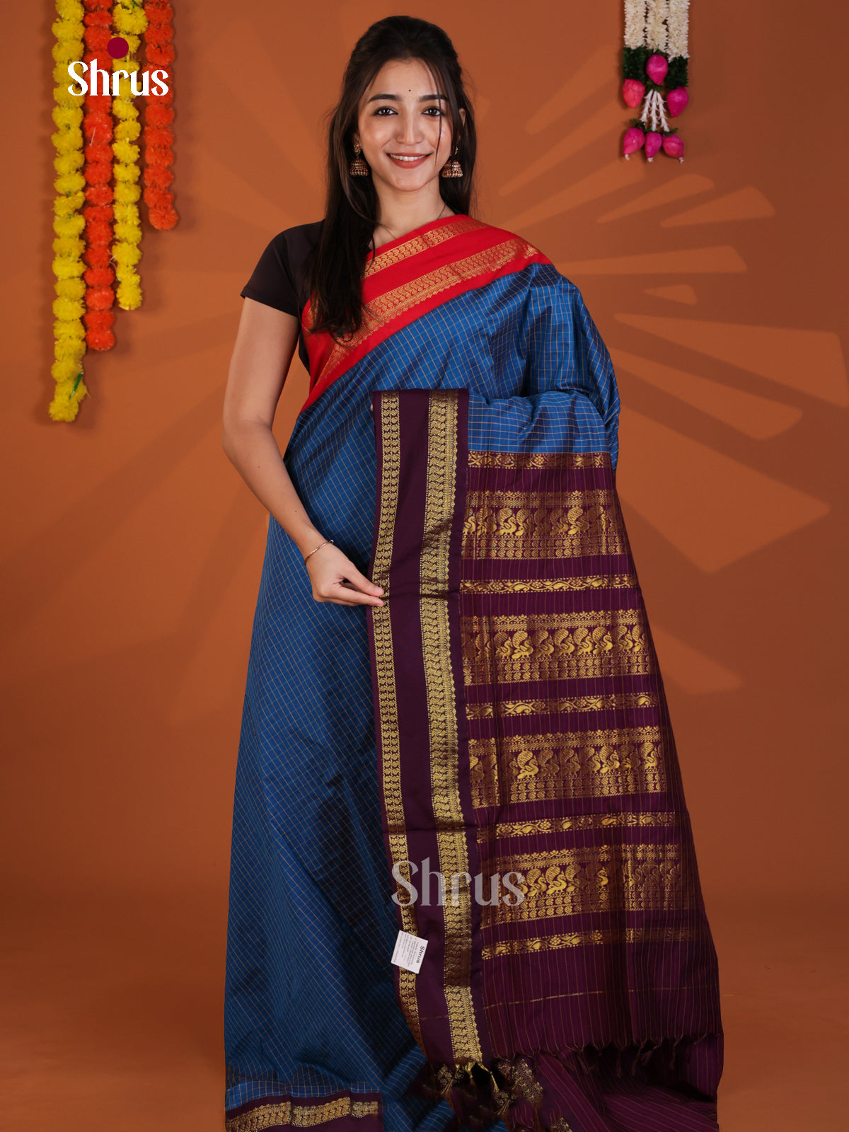 Blue & Violet - Kalyani Cotton Saree