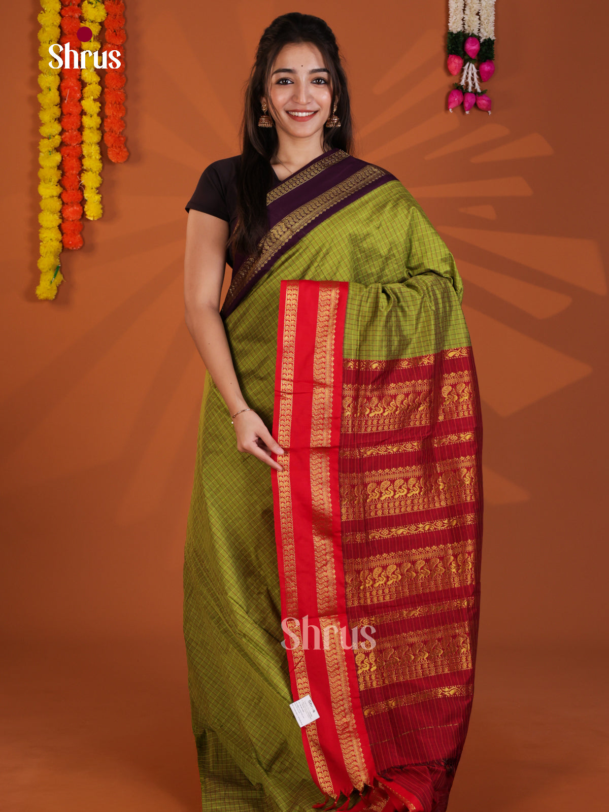 Green & Red - Kalyani Cotton Saree