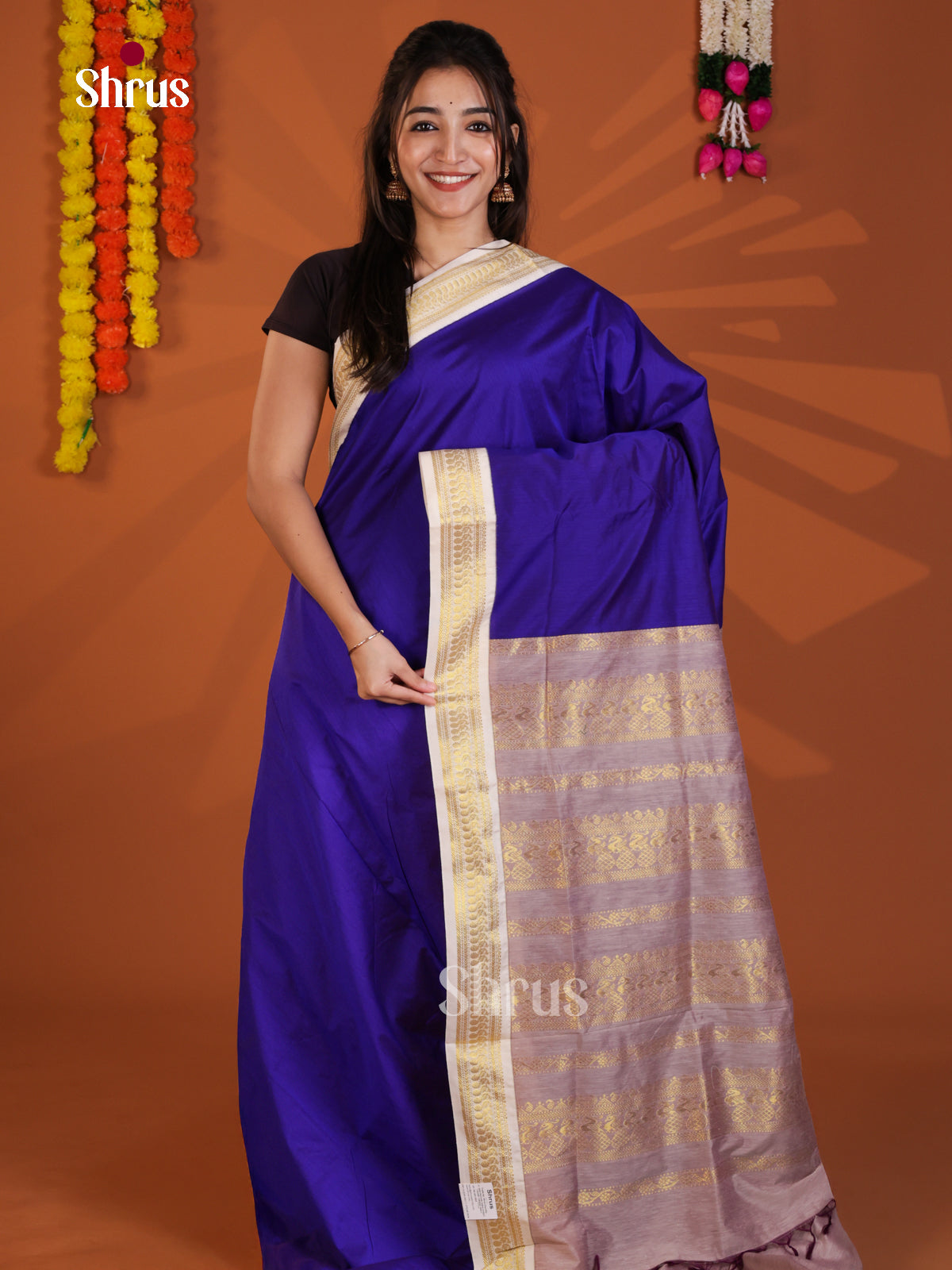 Blue & Mauve- Kalyani Cotton Saree