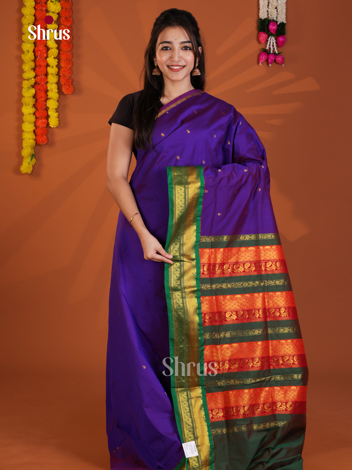 Blue & Green - Kalyani Cotton Saree - Shop on Shrus.com