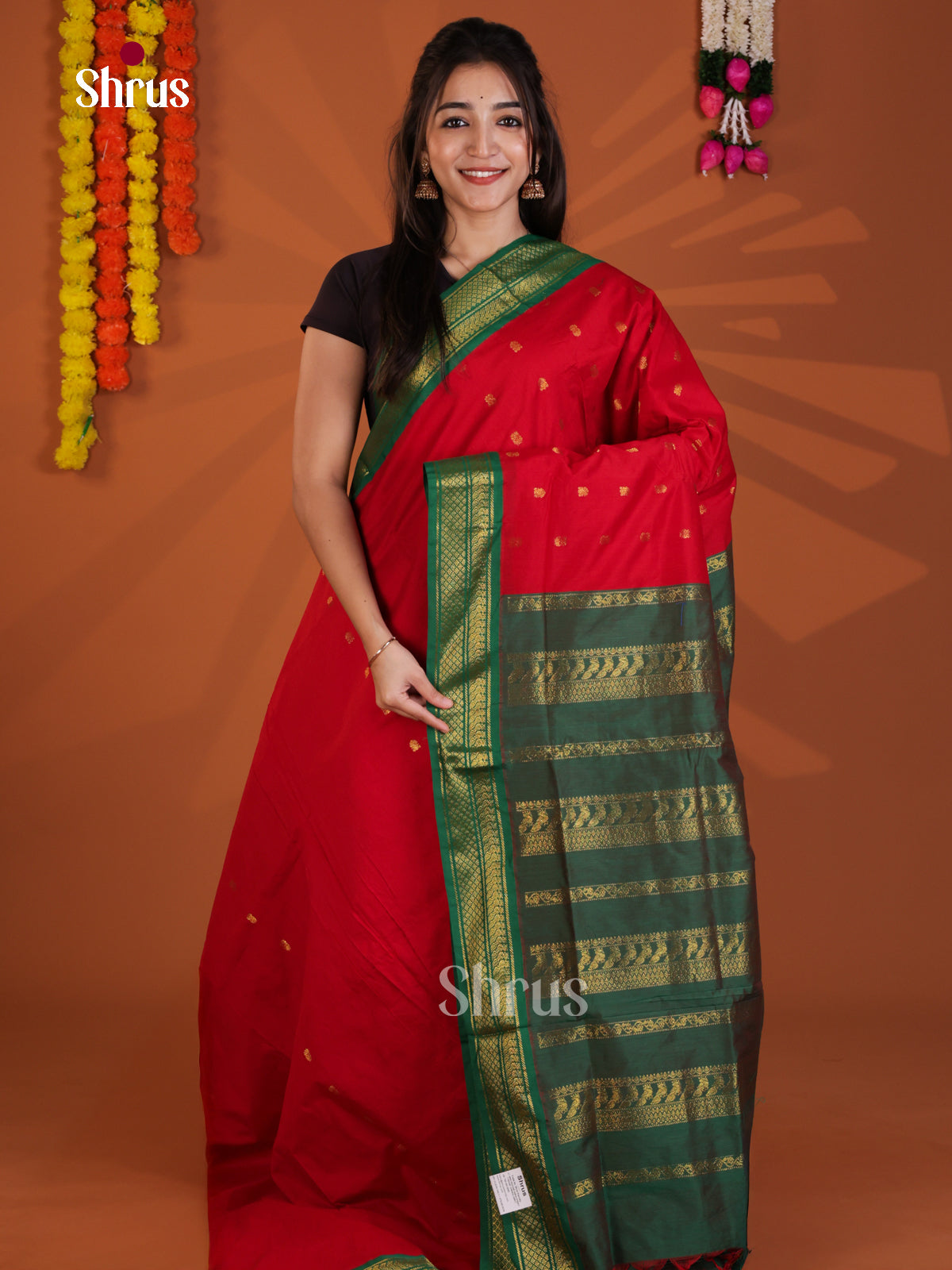 Red & Green - Kalyani Cotton Saree