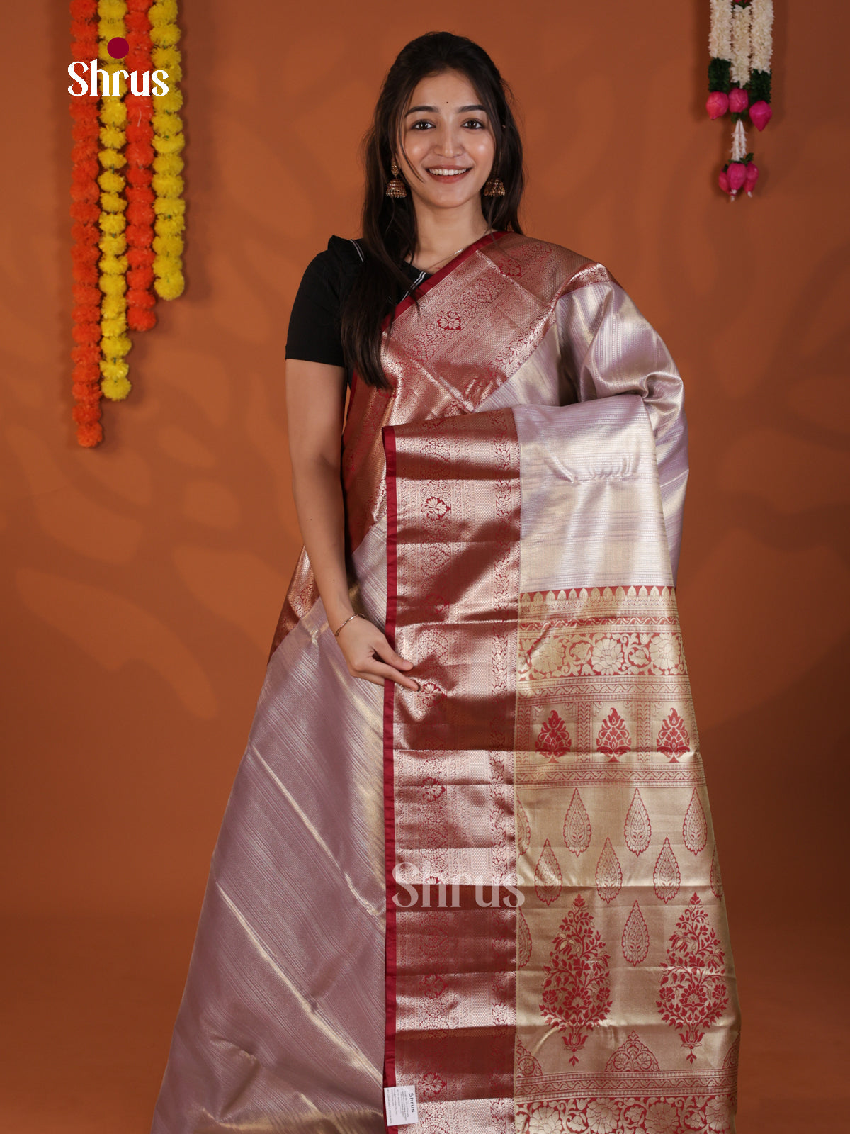 DLS29072 - Kanchipuram-halfpure Saree