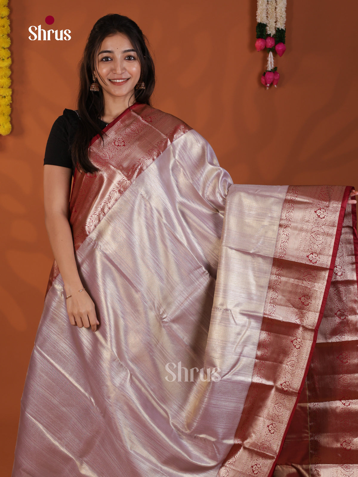 DLS29072 - Kanchipuram-halfpure Saree