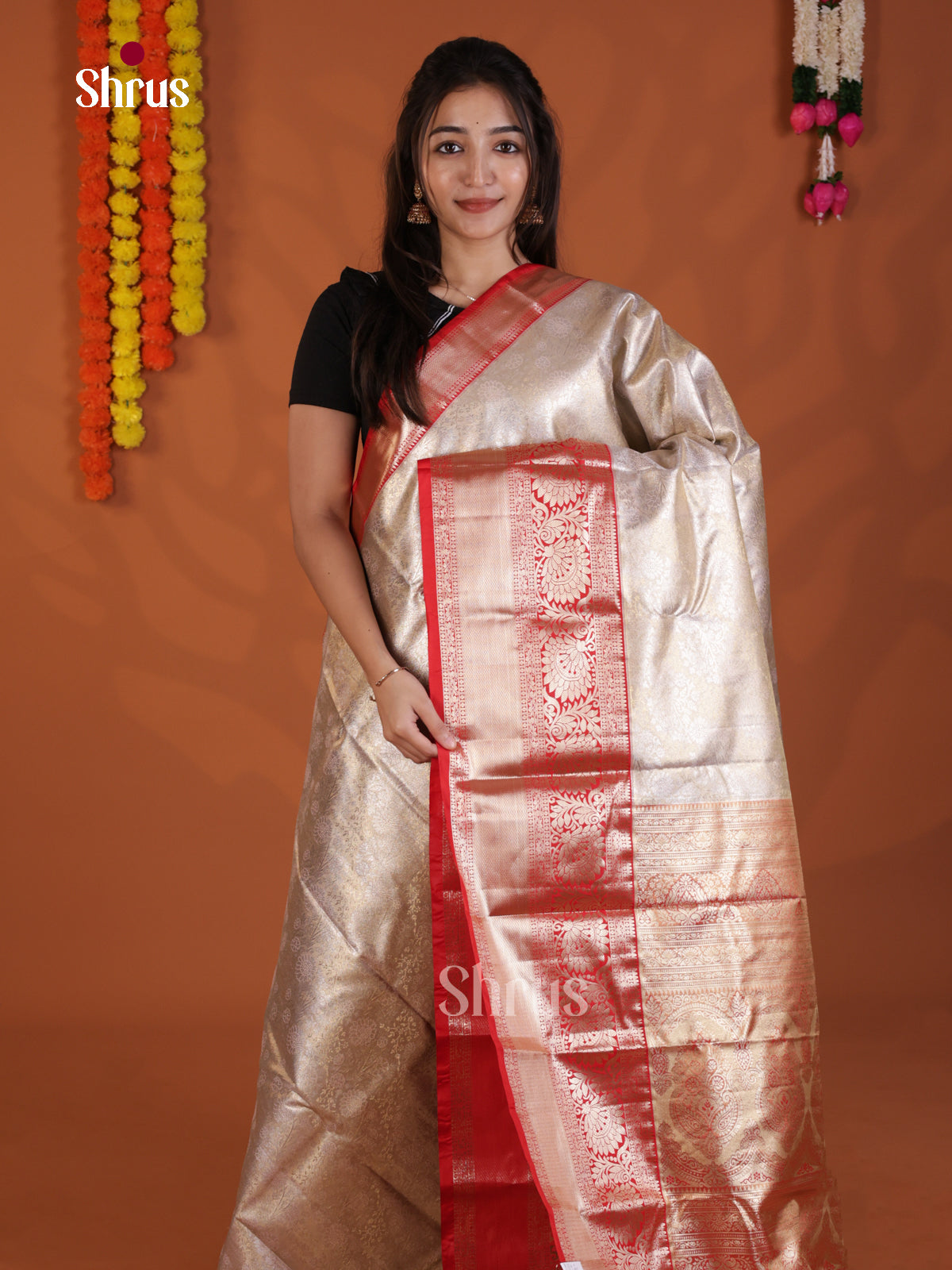 DLS29073 - Kanchipuram-halfpure Saree - Shop on Shrus.com