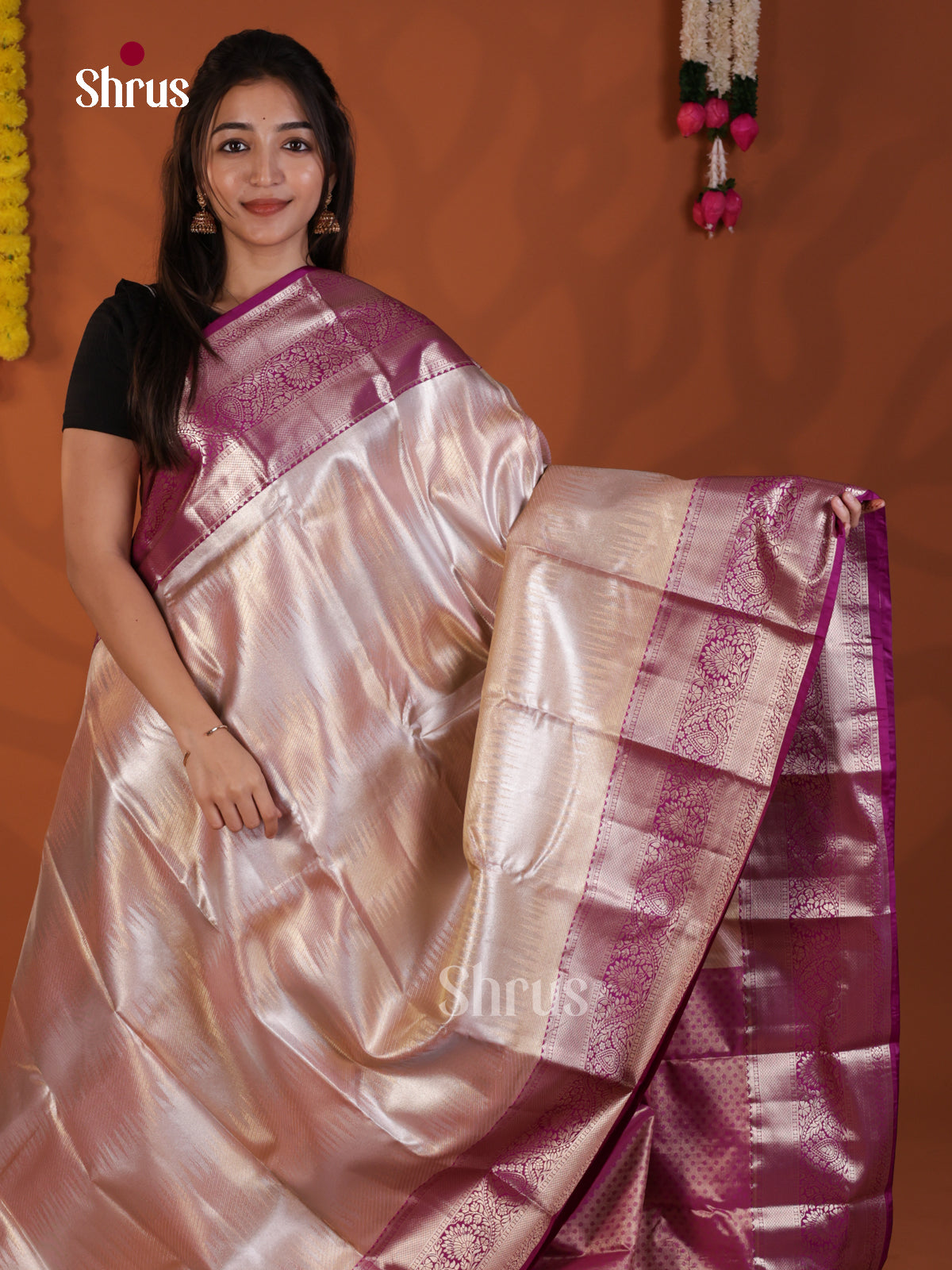 DLS29076 - Kanchipuram-halfpure Saree - Shop on Shrus.com