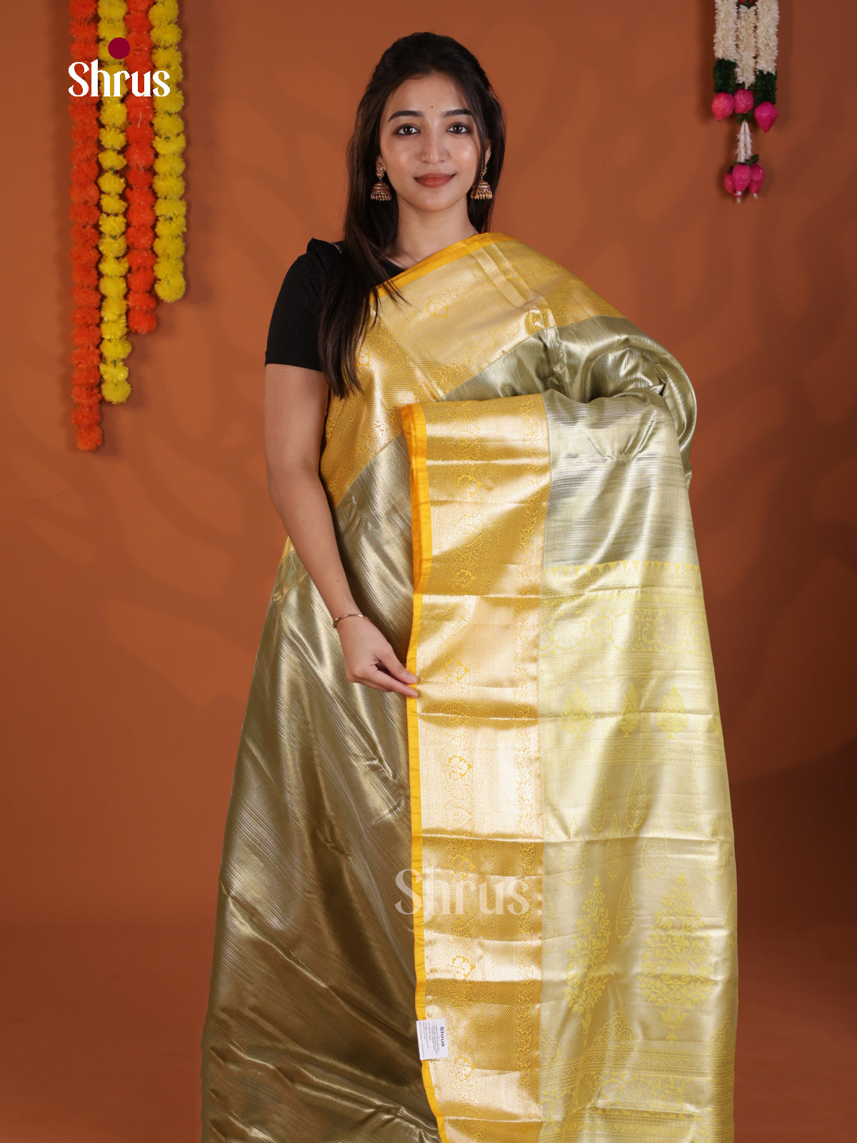 DLS29078 - Kanchipuram-halfpure Saree