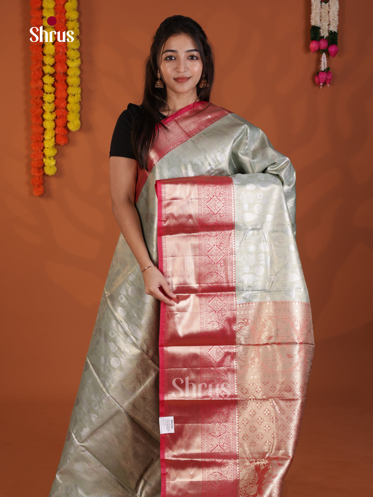 DLS29087 - Kanchipuram-halfpure Saree