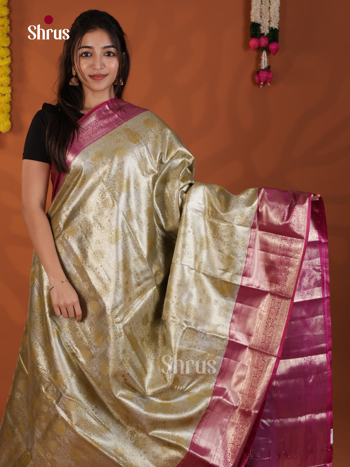 DLS29105 - Kanchipuram-halfpure Saree