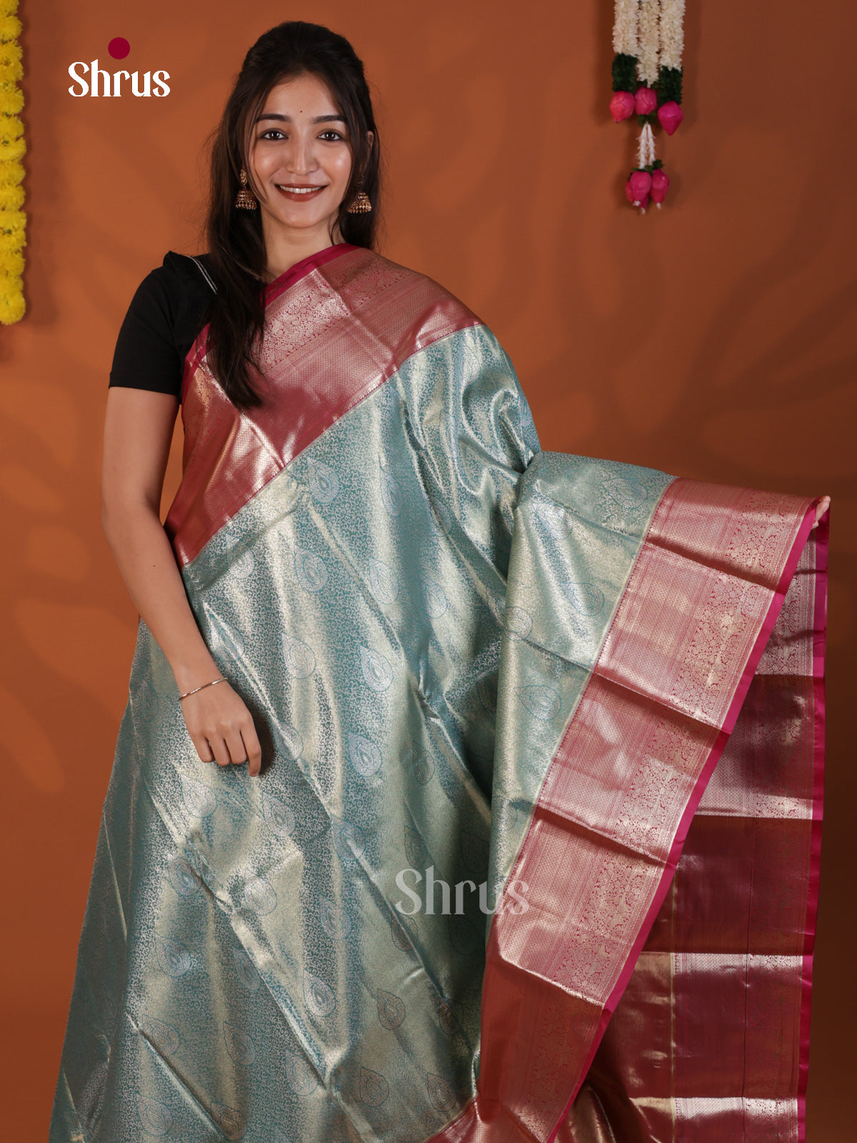 DLS29132 - Kanchipuram-halfpure Saree