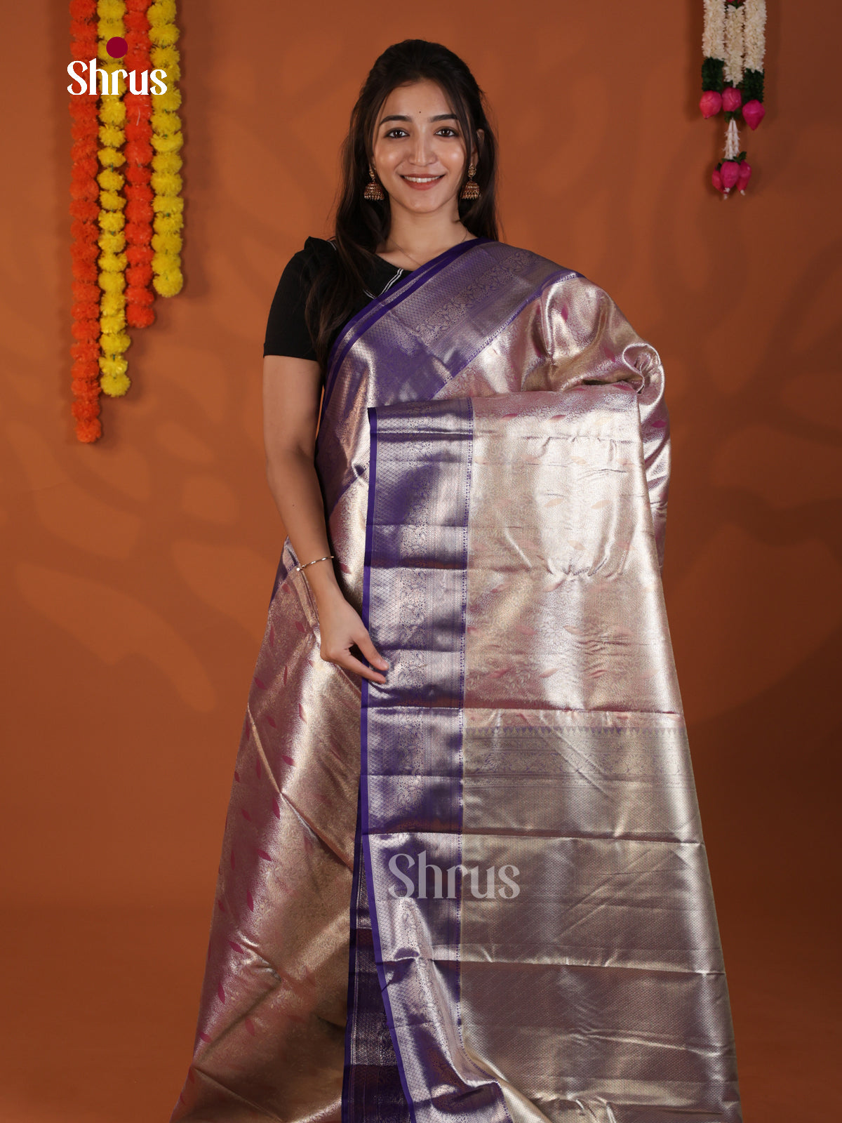 DLS29134 - Kanchipuram-halfpure Saree