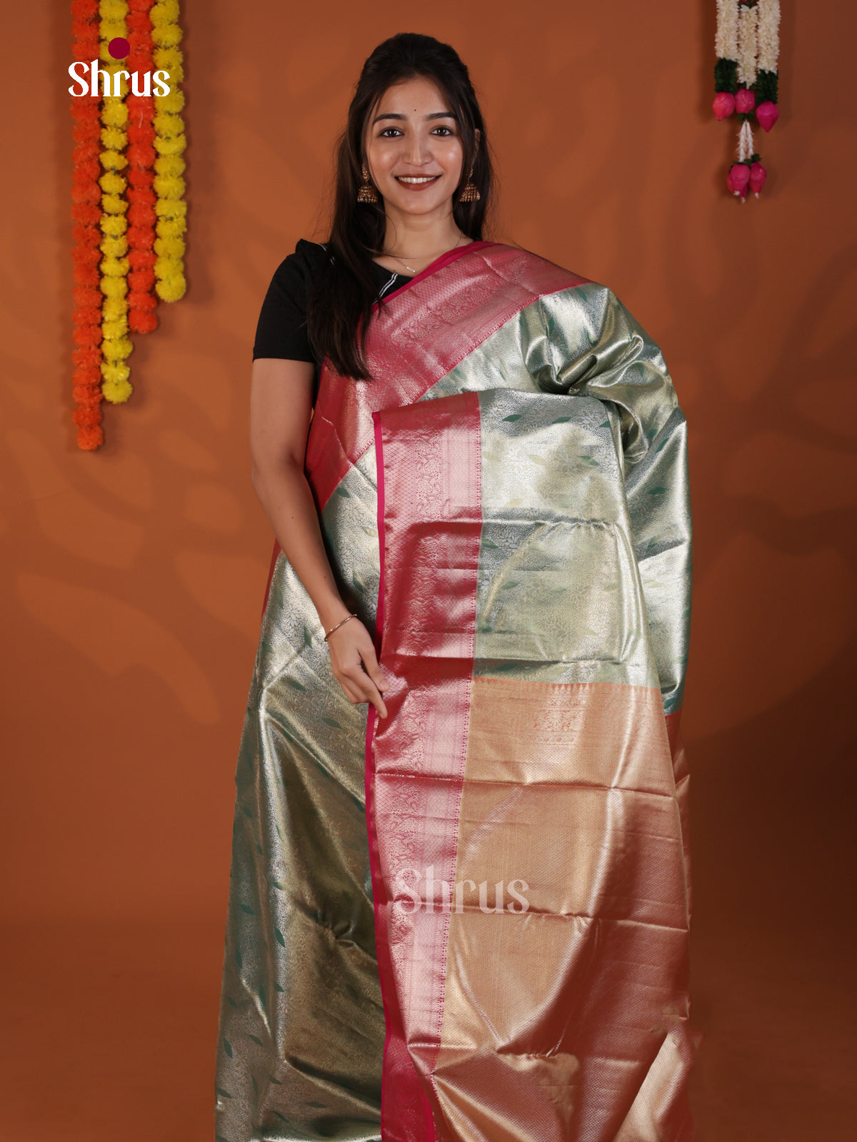 DLS29135 - Kanchipuram-halfpure Saree