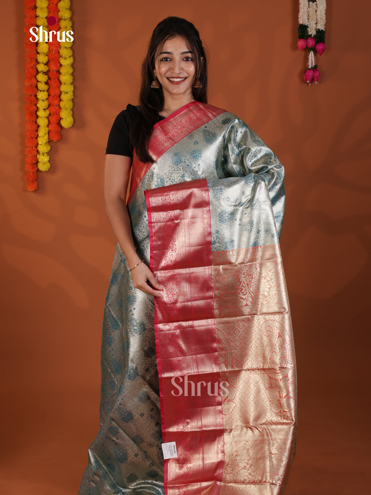 DLS29140 - Kanchipuram-halfpure Saree