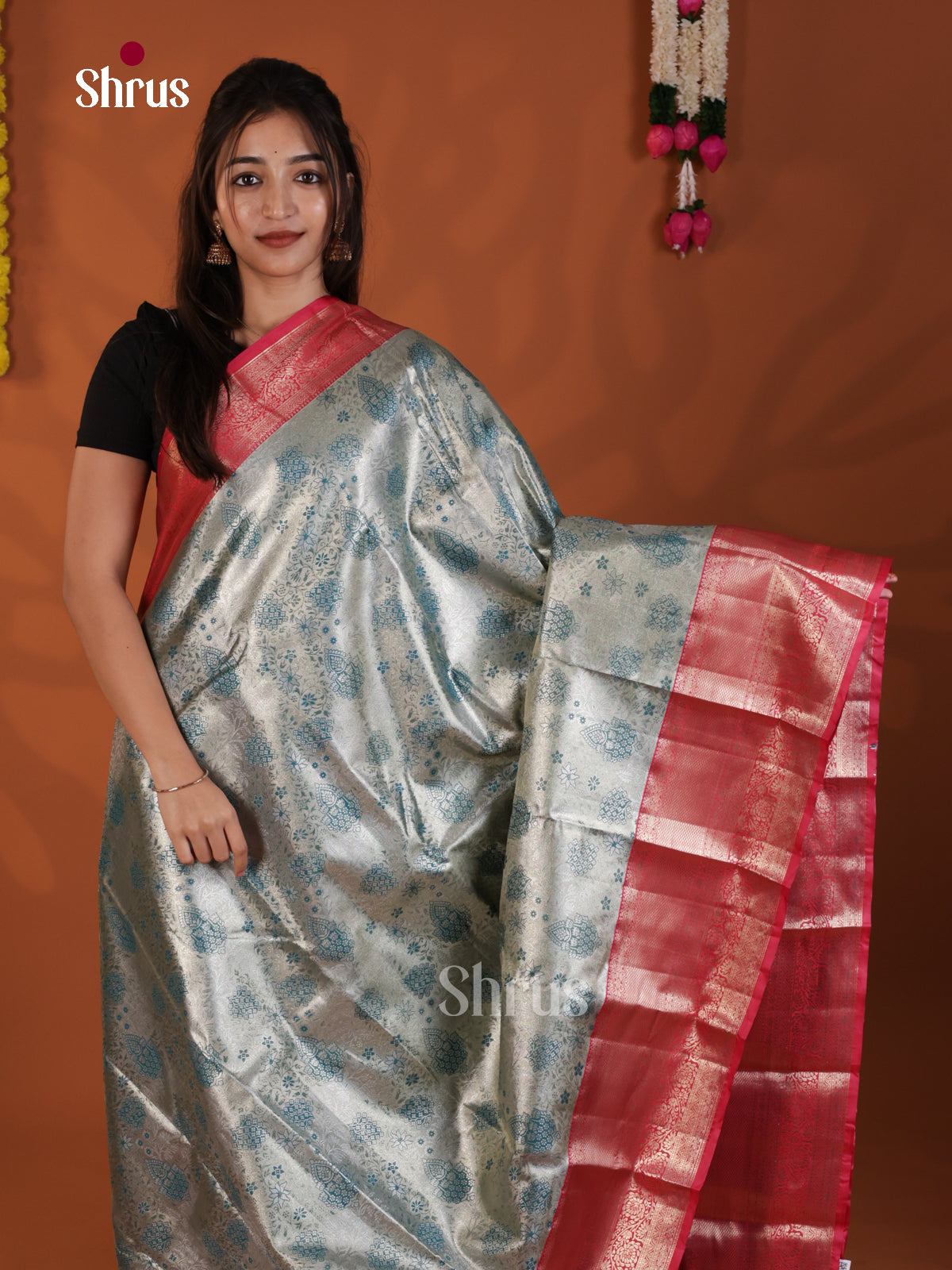 DLS29140 - Kanchipuram-halfpure Saree