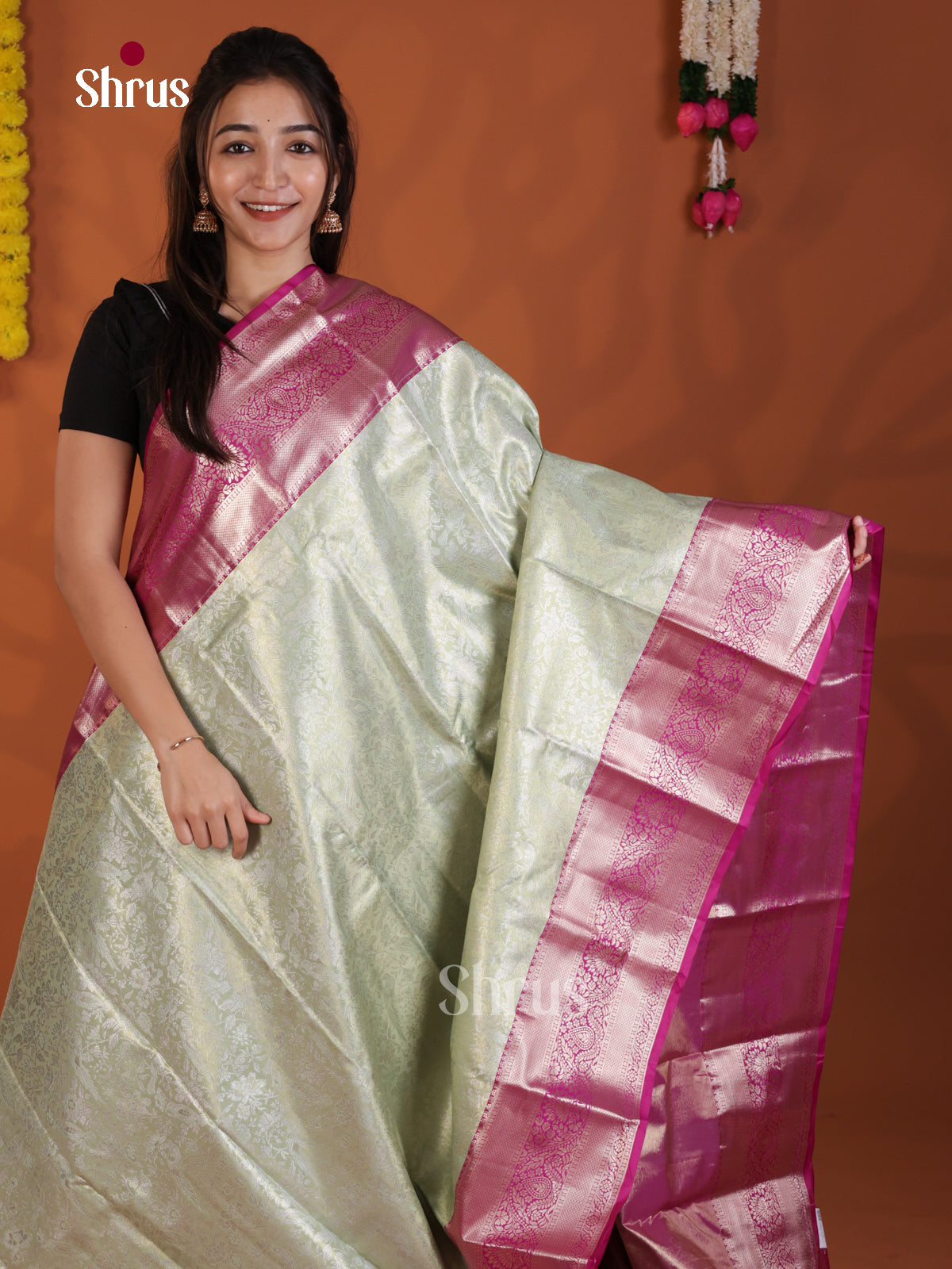 DLS29163 - Kanchipuram-halfpure Saree