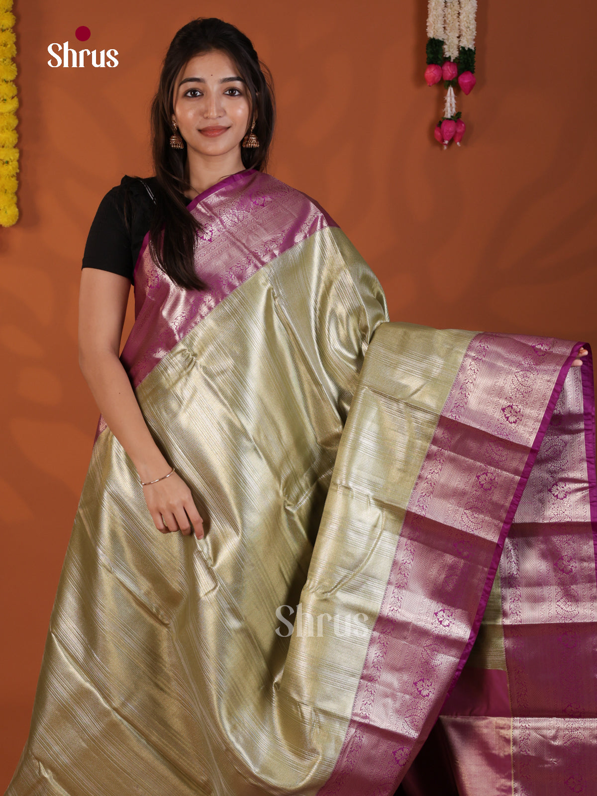 DLS29165 - Kanchipuram-halfpure Saree