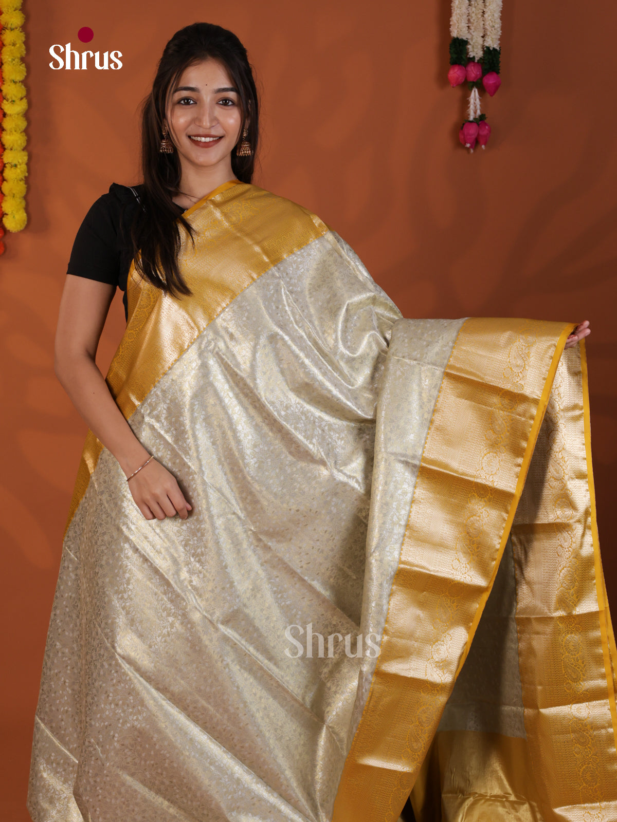 DLS29178 - Kanchipuram-halfpure Saree