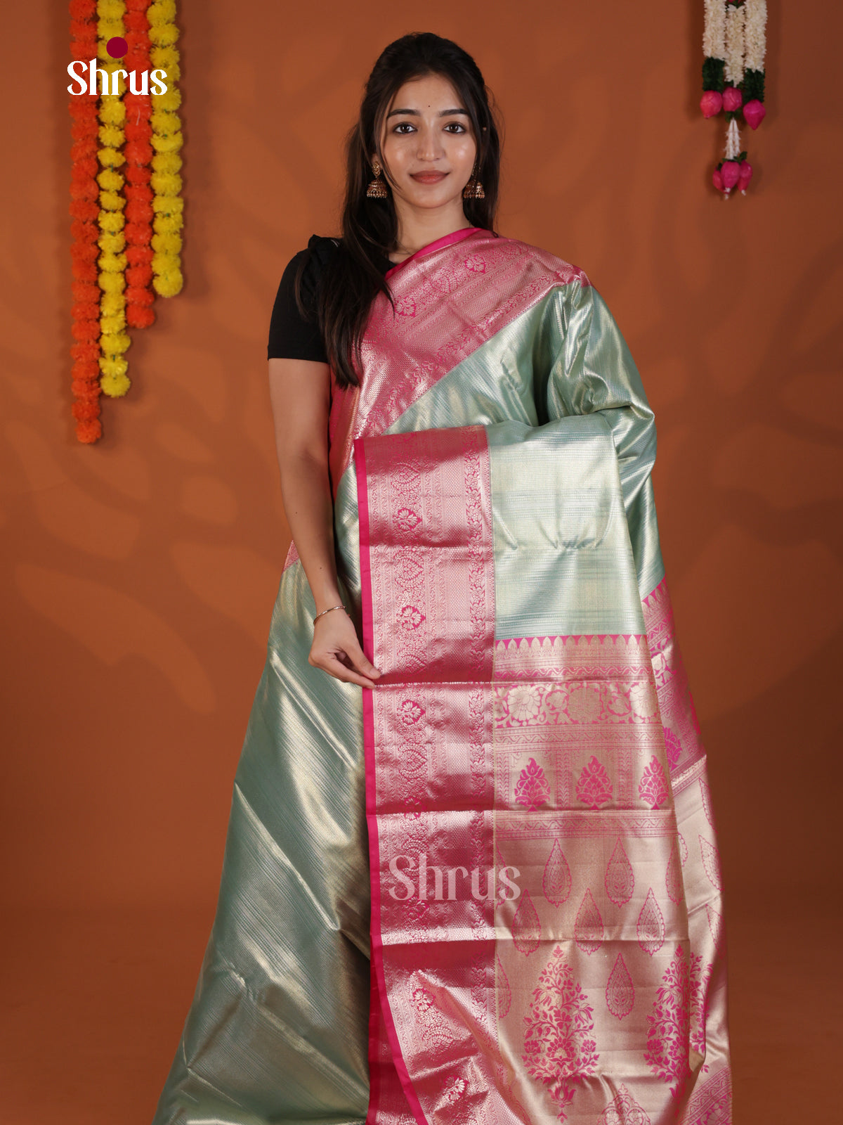 DLS29181 - Kanchipuram-halfpure Saree