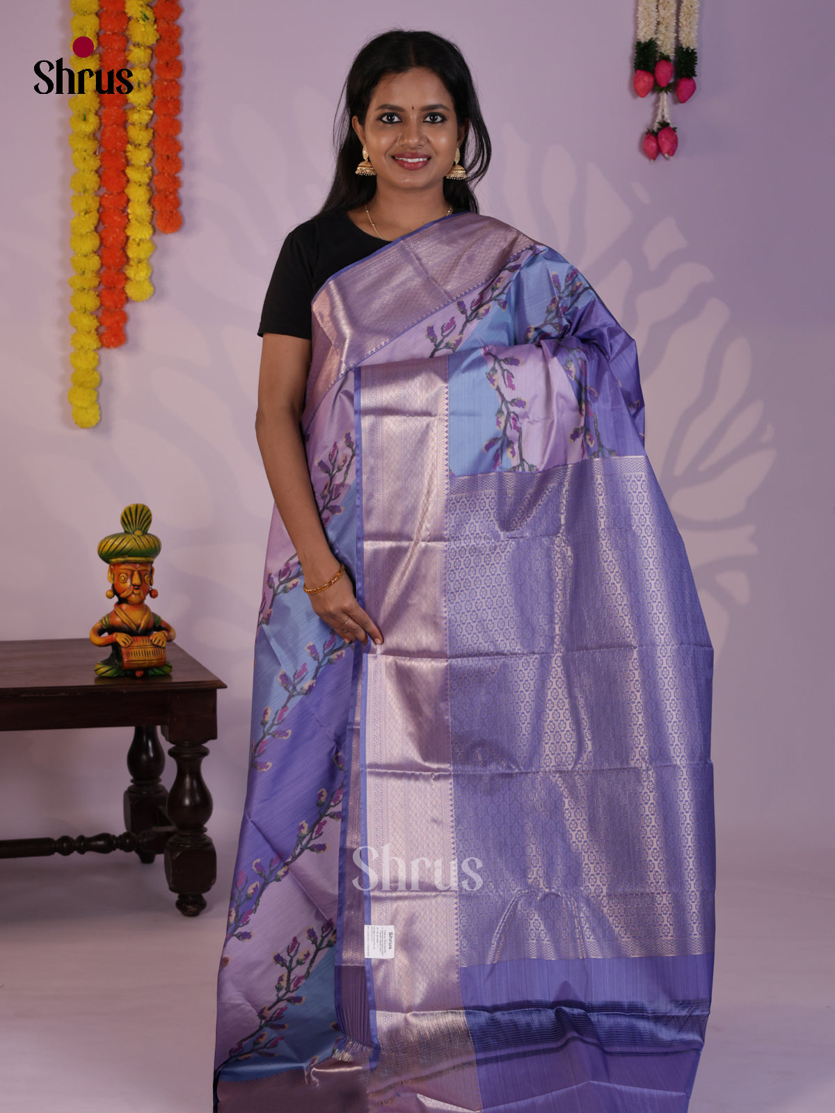 DLS29197 - Kanchipuram-halfpure Saree