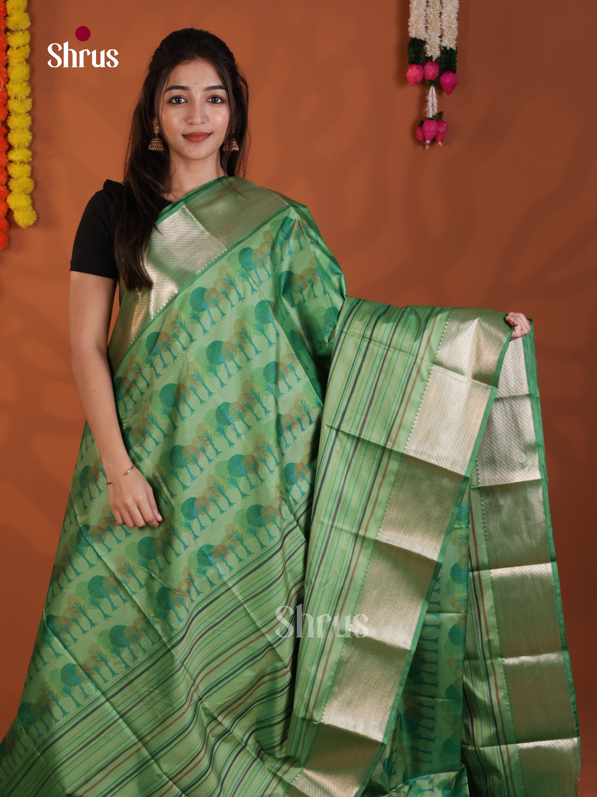 DLS29207 - Kanchipuram-halfpure Saree