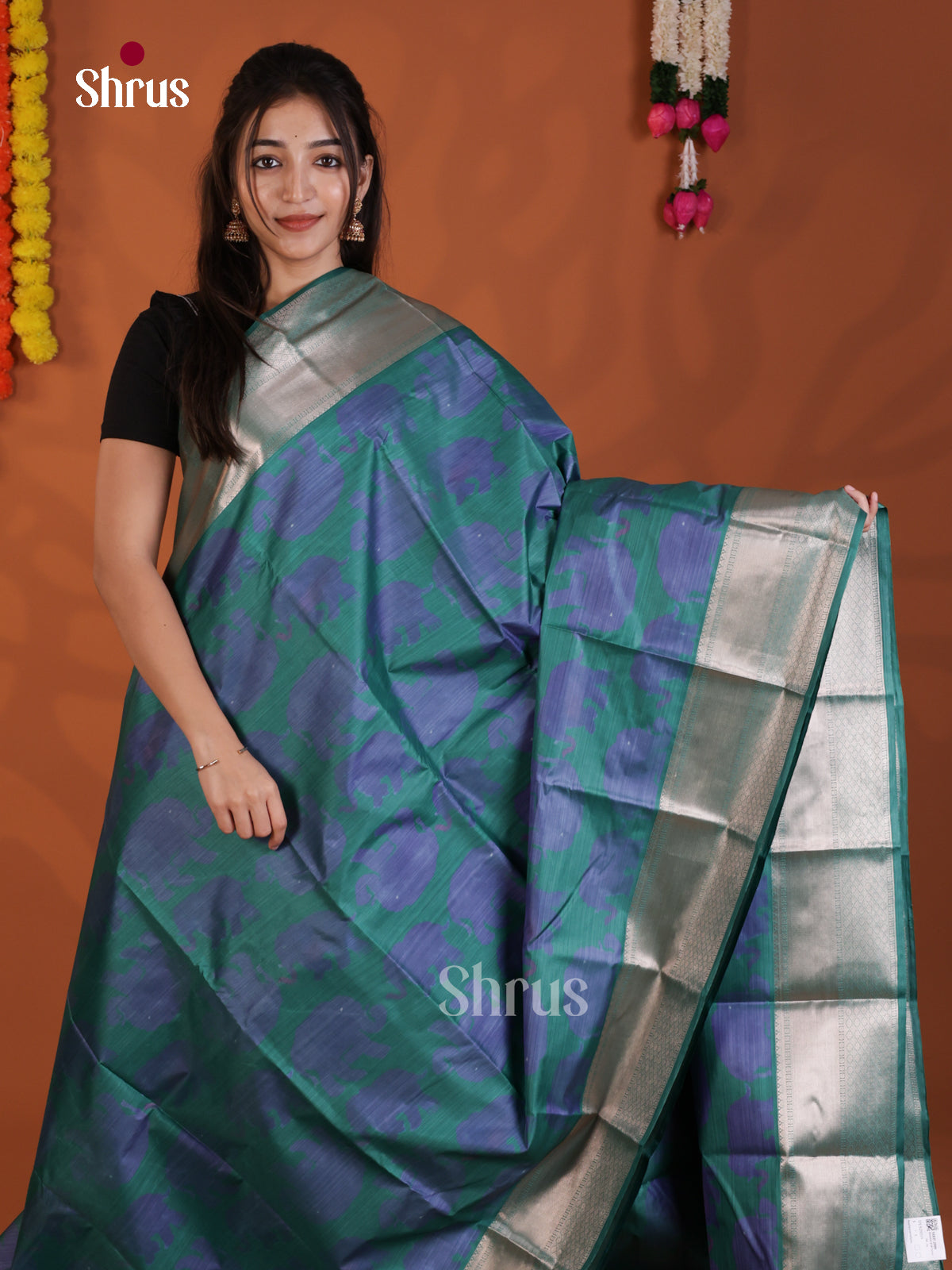 DLS29219 - Kanchipuram-halfpure Saree
