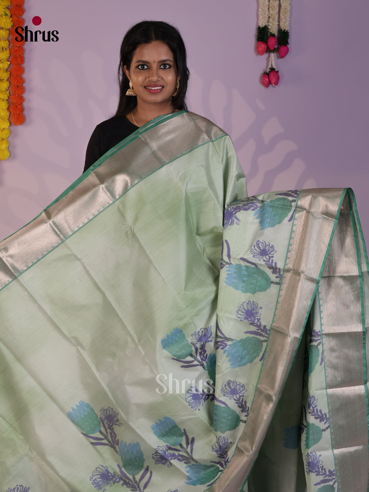 DLS29233 - Kanchipuram-halfpure Saree