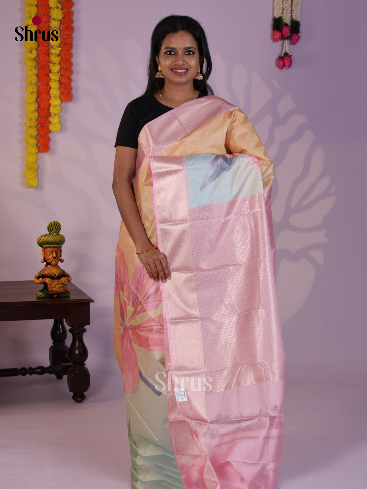 DLS29235 - Kanchipuram-halfpure Saree - Shop on Shrus.com