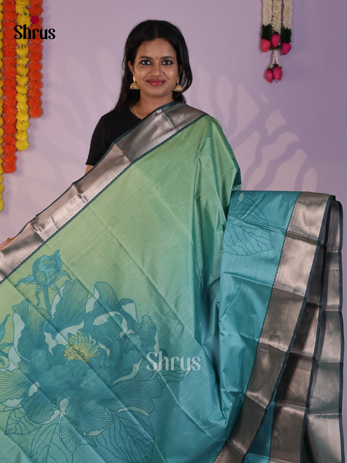 DLS29245 - Kanchipuram-halfpure Saree