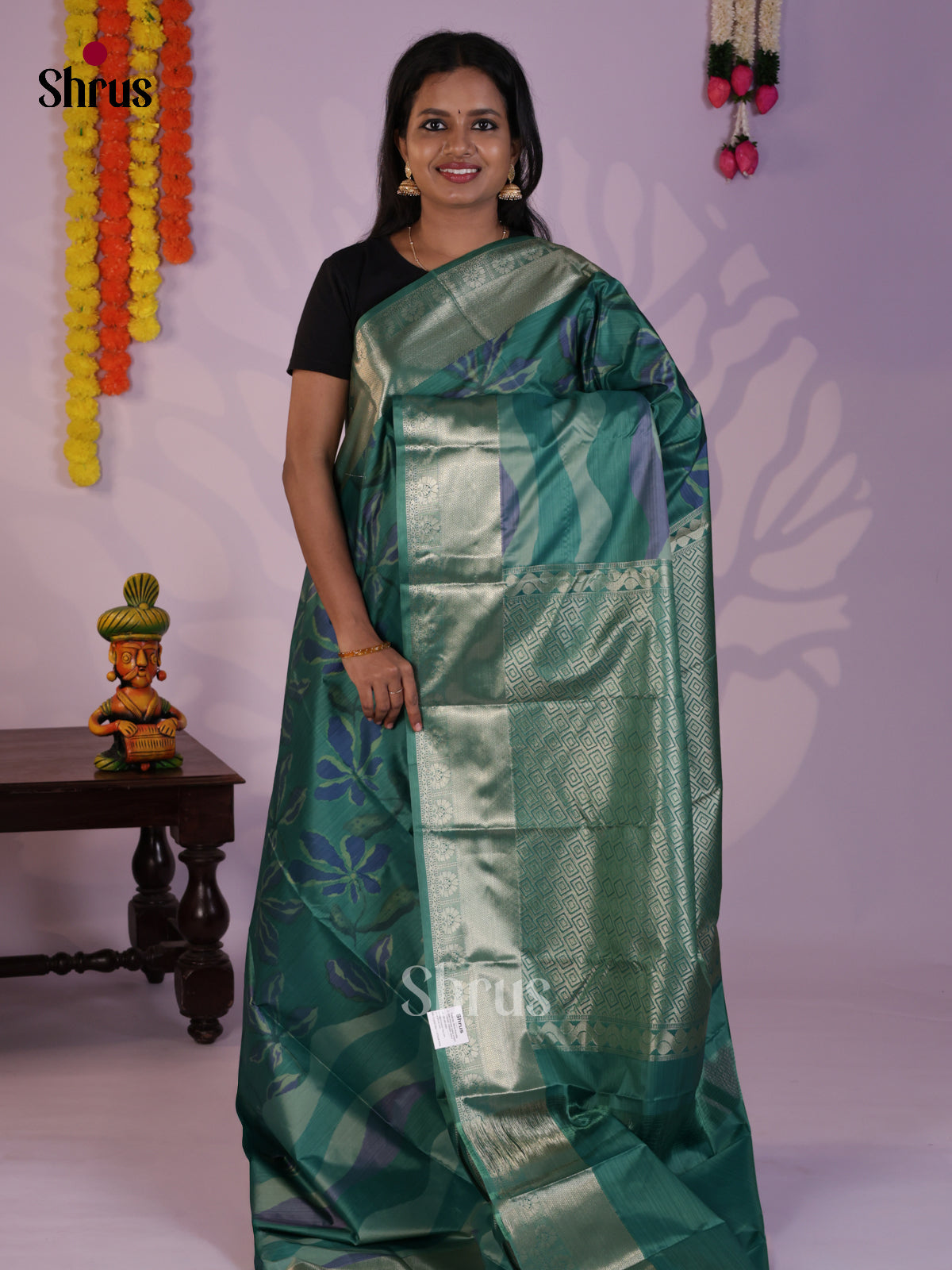 DLS29255 - Kanchipuram-halfpure Saree