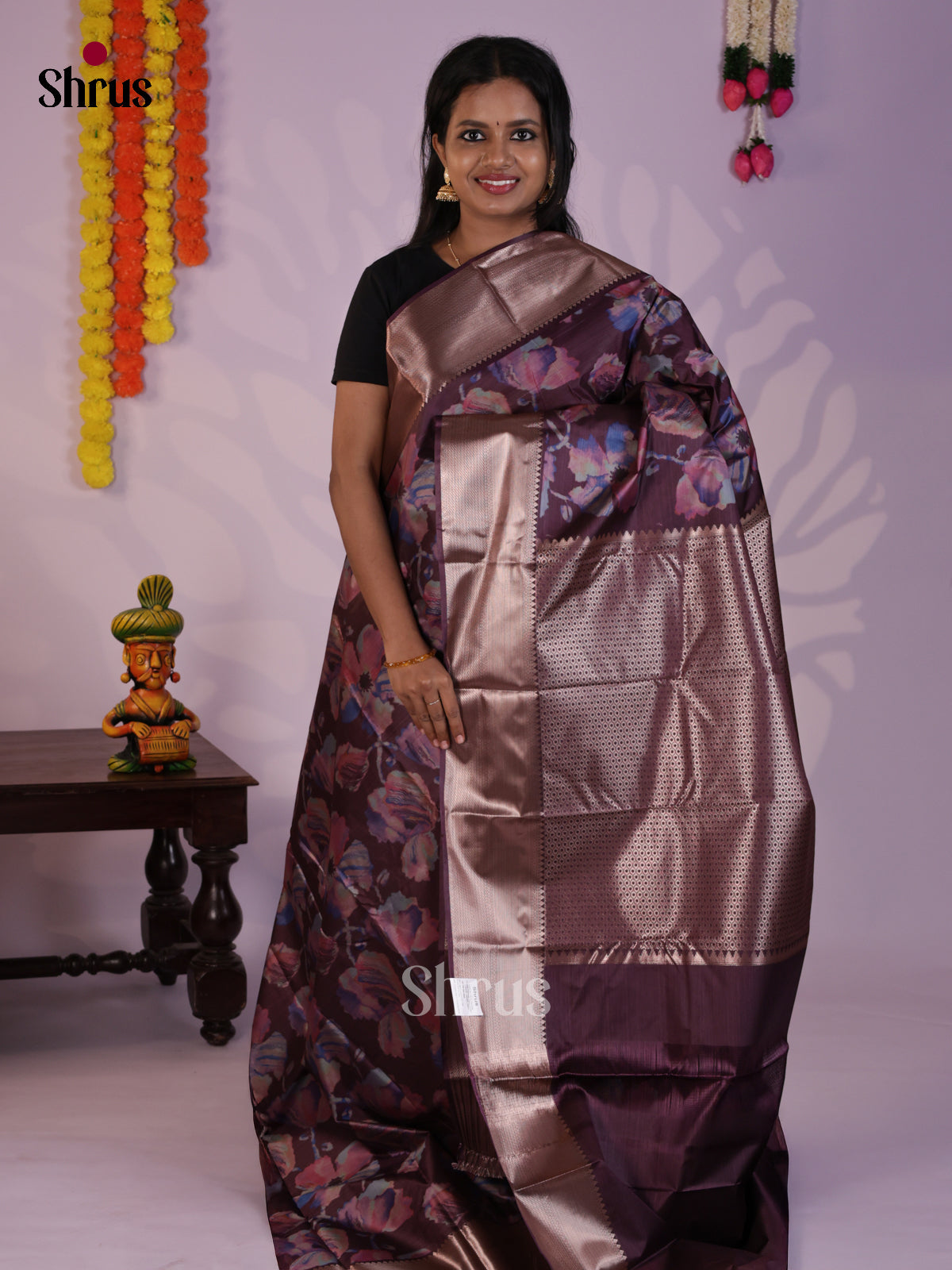 DLS29269 - Kanchipuram-halfpure Saree