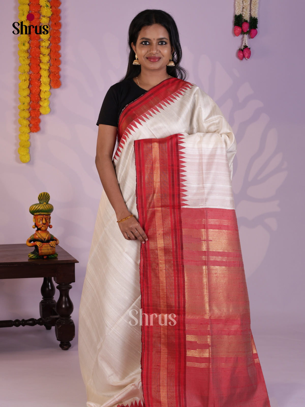 DLS30126 - Raw Silk Saree - Shop on Shrus.com